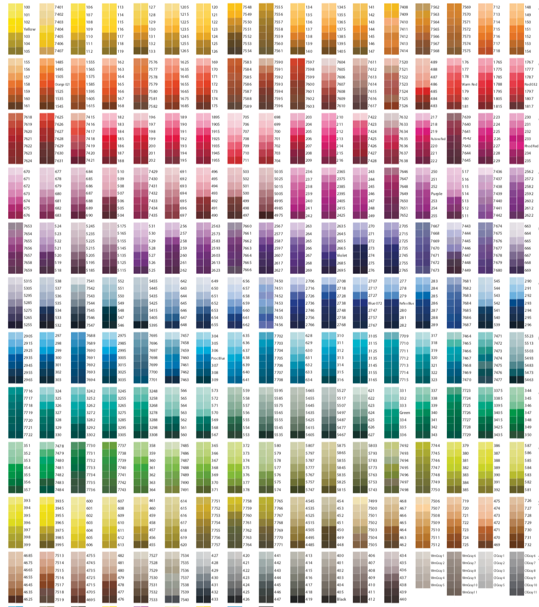 Pantone Color Chart With Codes PDF Illustrator WordLayouts