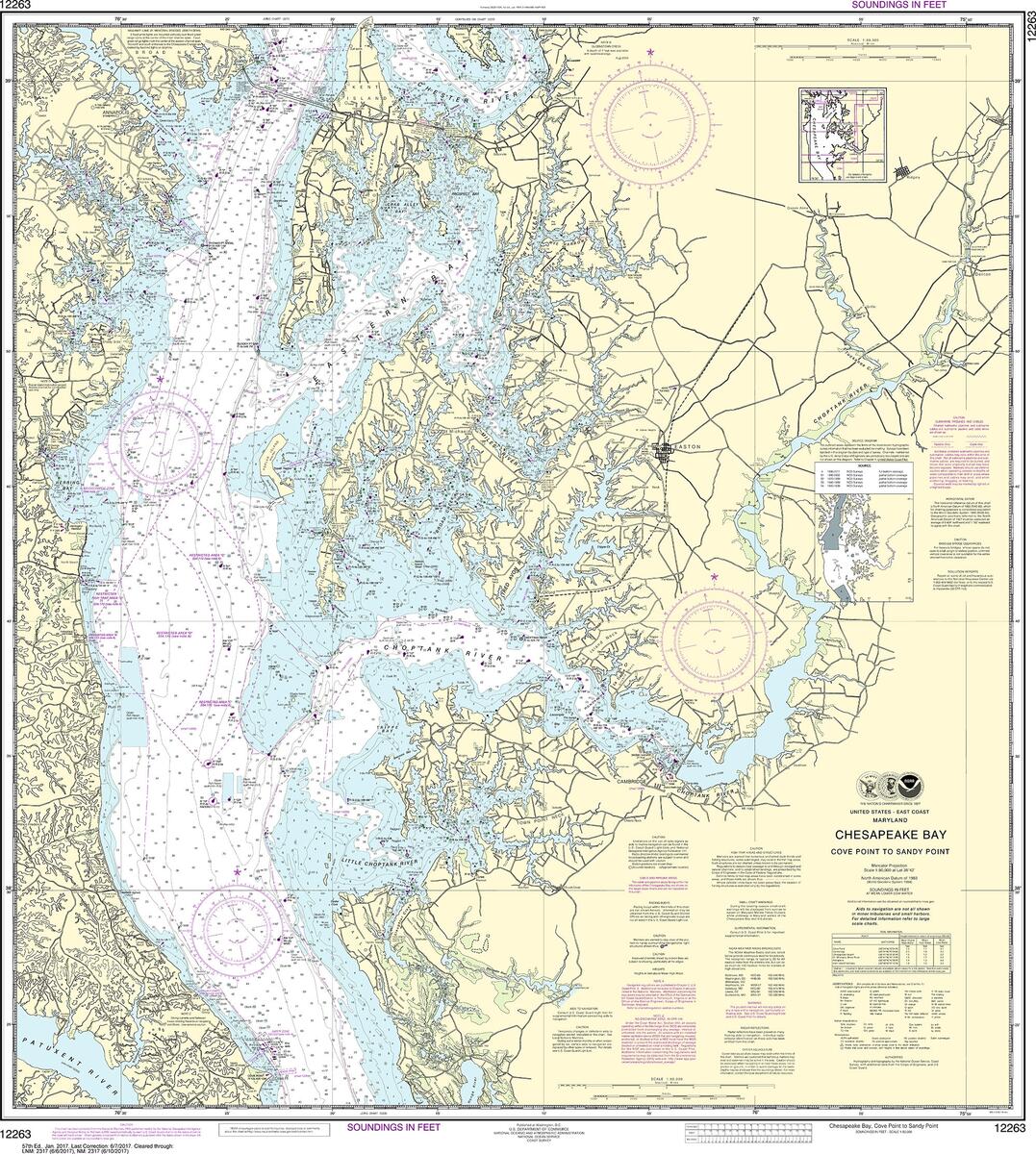 NOAA Nautical Chart 12263 Chesapeake Bay Cove Point To Sandy Point