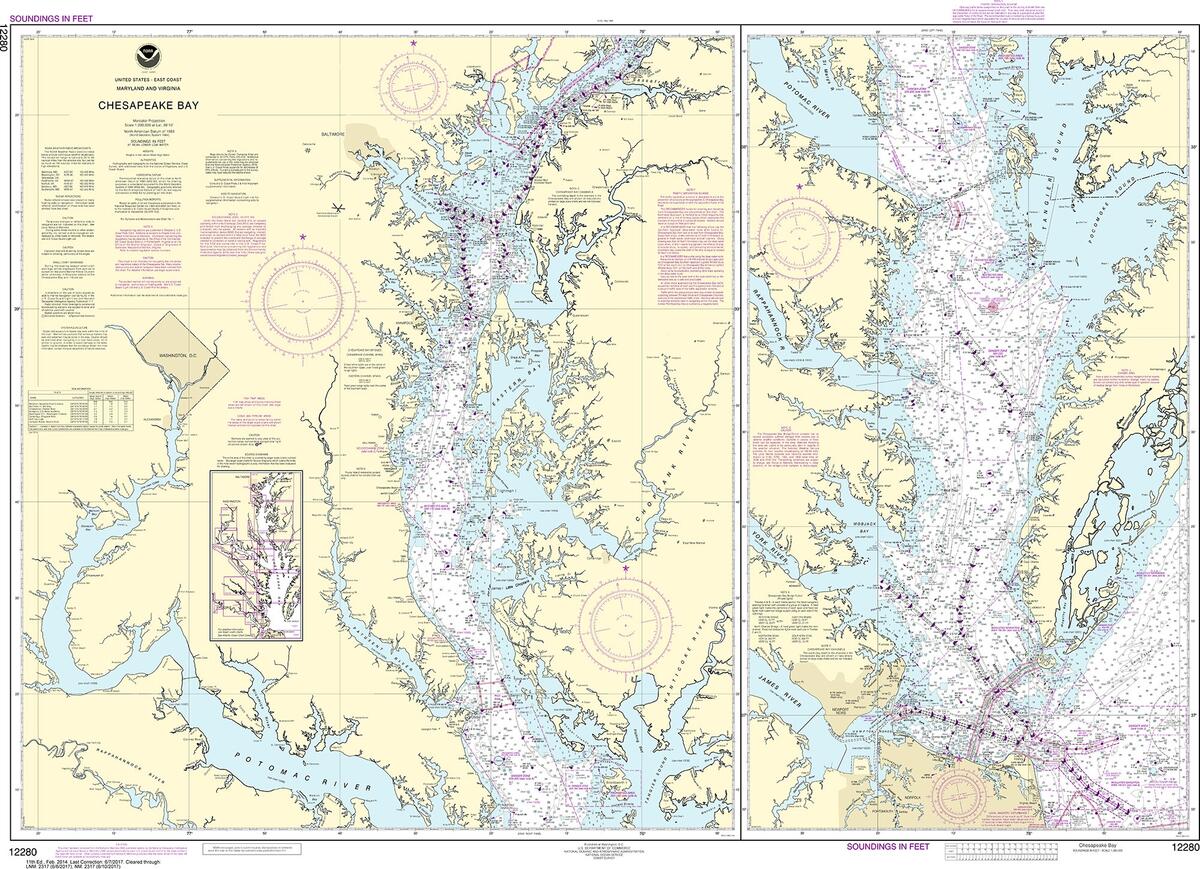 NOAA Nautical Chart 12280 Chesapeake Bay