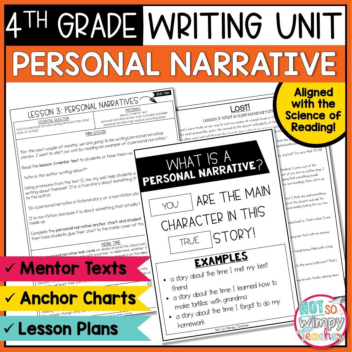 Personal Narrative Writing Unit FOURTH GRADE Not So Wimpy Teacher