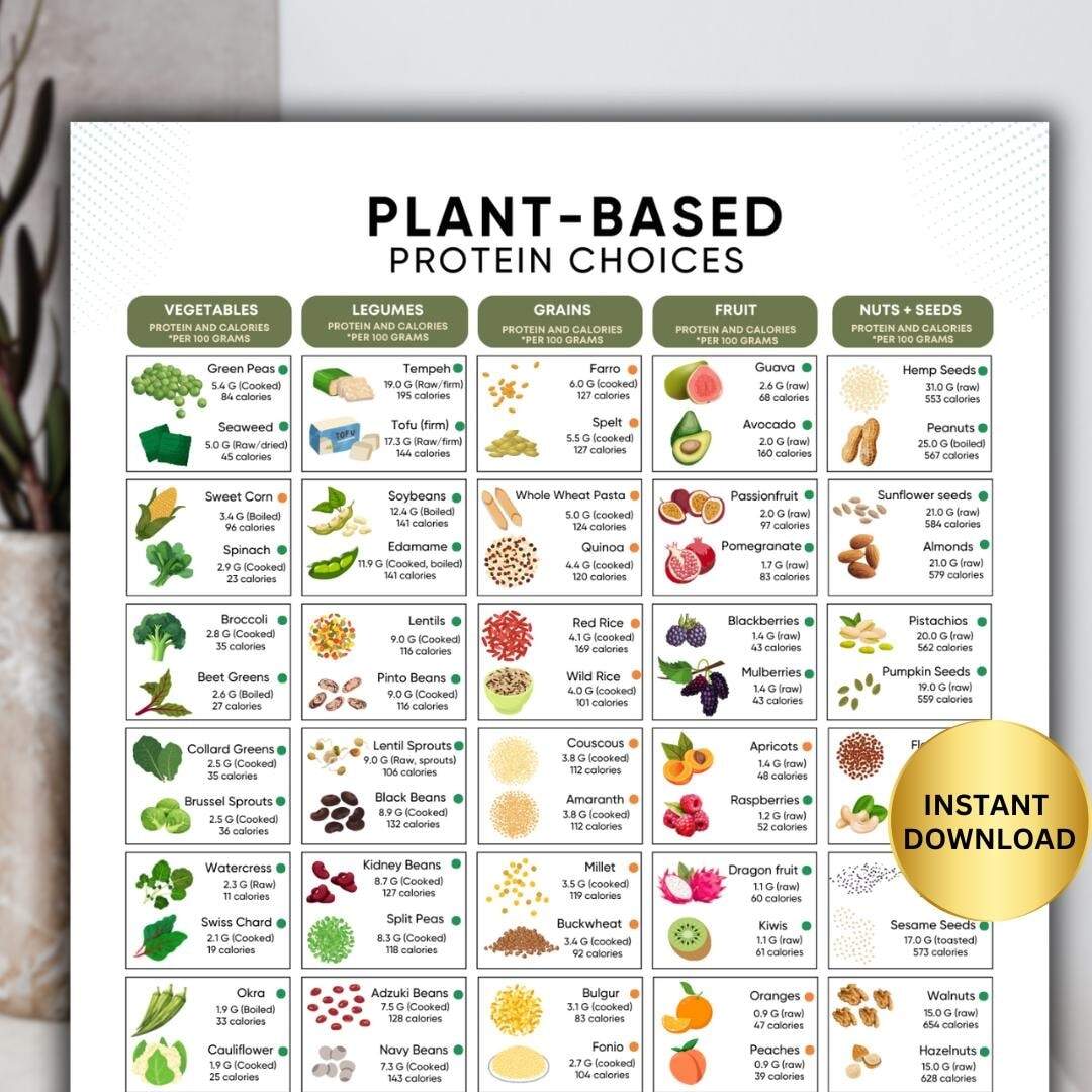Plant Based Protein Chart Healthy Eating Guide High Protein Food Chart Top Protein Rich Foods Nutrition Poster For Vegetarian And Vegans Etsy Plant Based Protein Chart Healthy Eating Guide High Protein Food Chart Top Protein Rich Foods Nutrition Poster For Vegetarian And Vegans Etsy