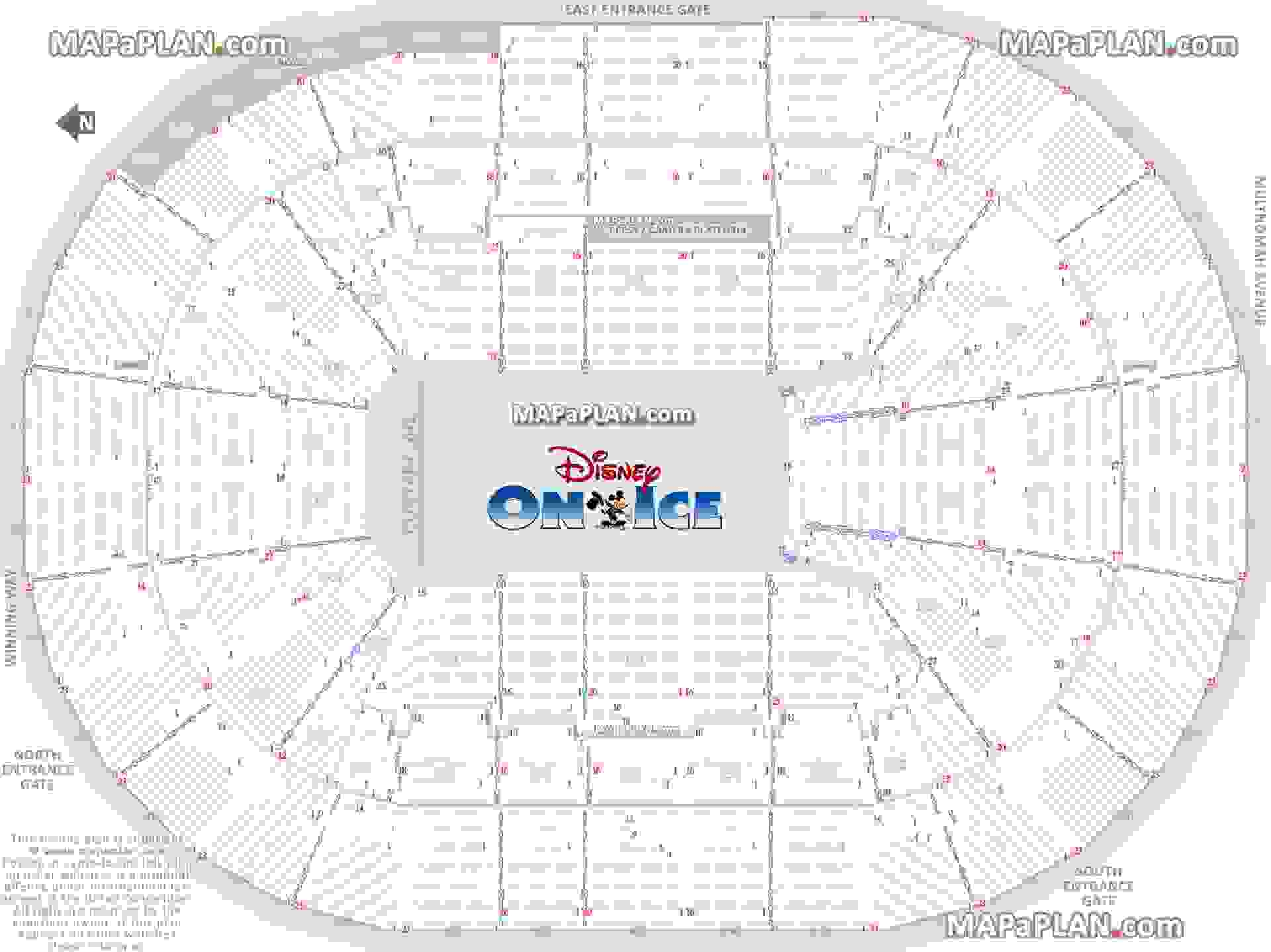 Portland Moda Center Seating Chart Disney On Ice Live Printable Virtual Information Guide With Full Exact Row Letters Numbers Plan Row AA BB CC DD EE A B