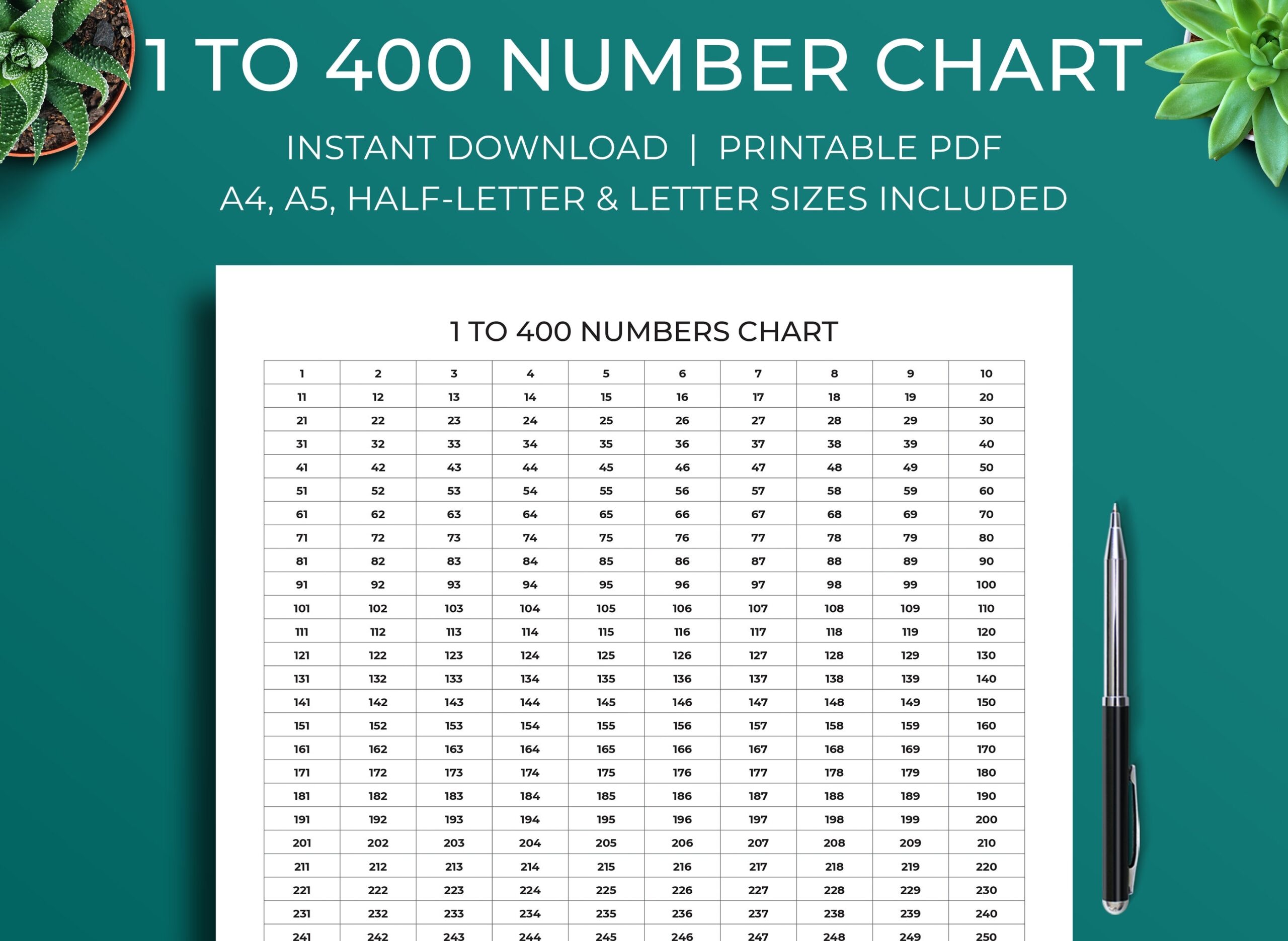 400 Number Grid Chart 10 Free PDF Printables Printablee