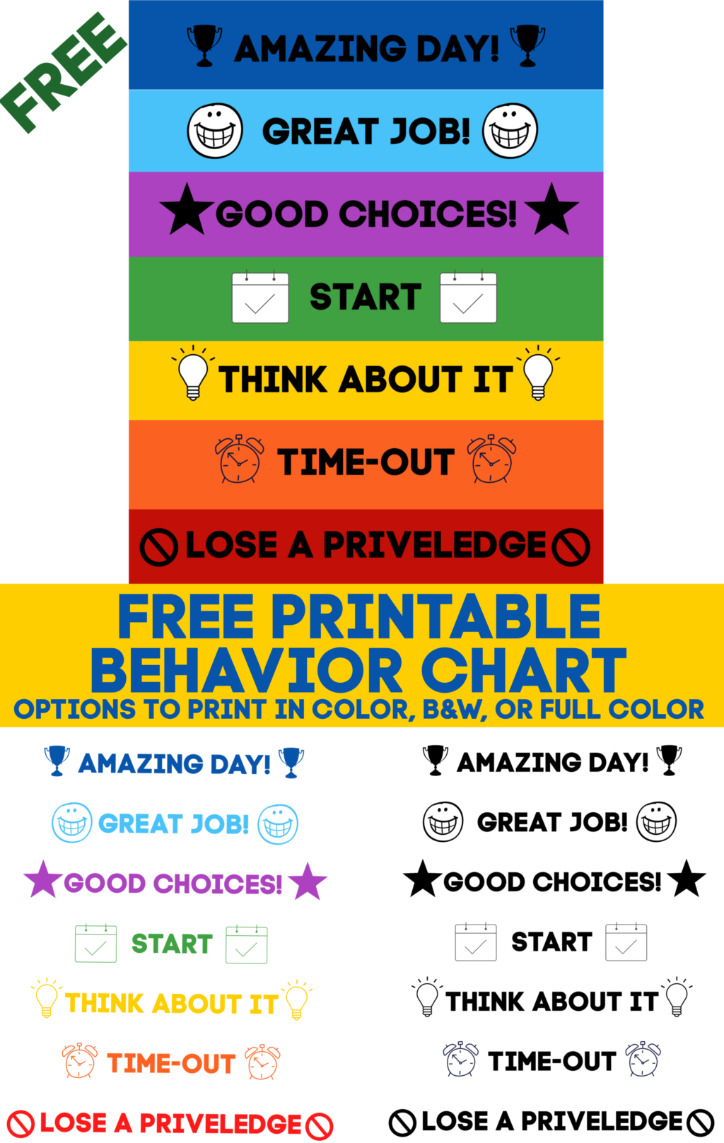 12 Free Preschool Behavior Chart Templates