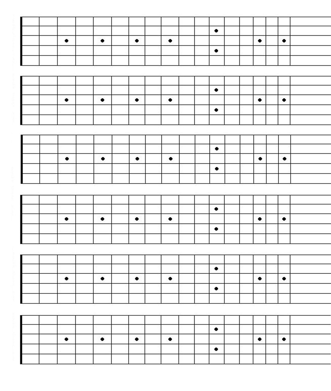 Printable Blank Guitar Fretboard Guitar Neck Chart Instant Download Songwriting Tool Learning Guitar Etsy