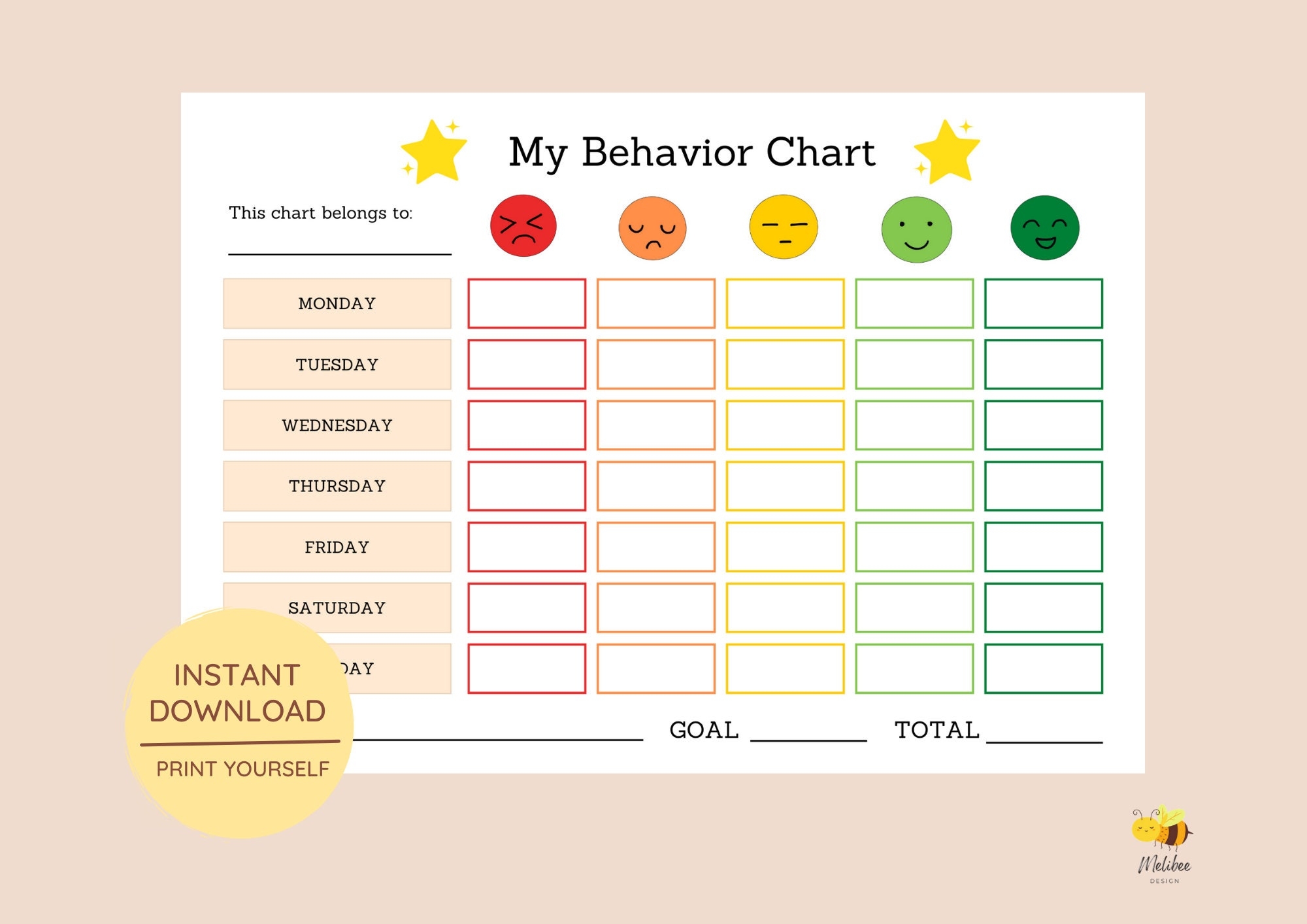 Printable Emotion Scale Behavior Chart Points Reward Chart Colourful Kids Behavior Chart Sticker Chart Behavior Management Etsy Therapy Tracker Chart Printable Rewards Chart Speech Therapy Occupational Therapy Rewards Behavior Tracking Cards Etsy
