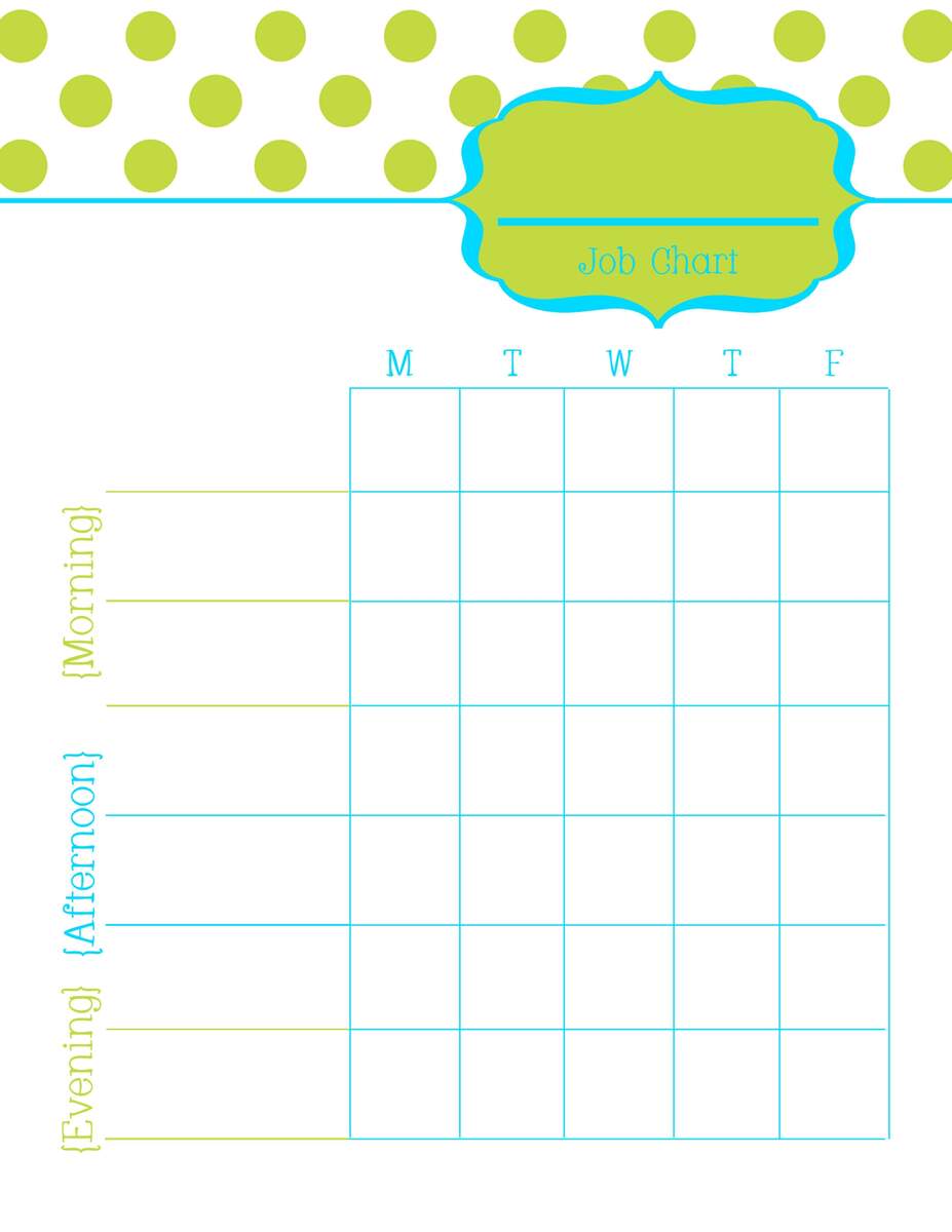 Job Charts Free Printable The Crafting Chicks