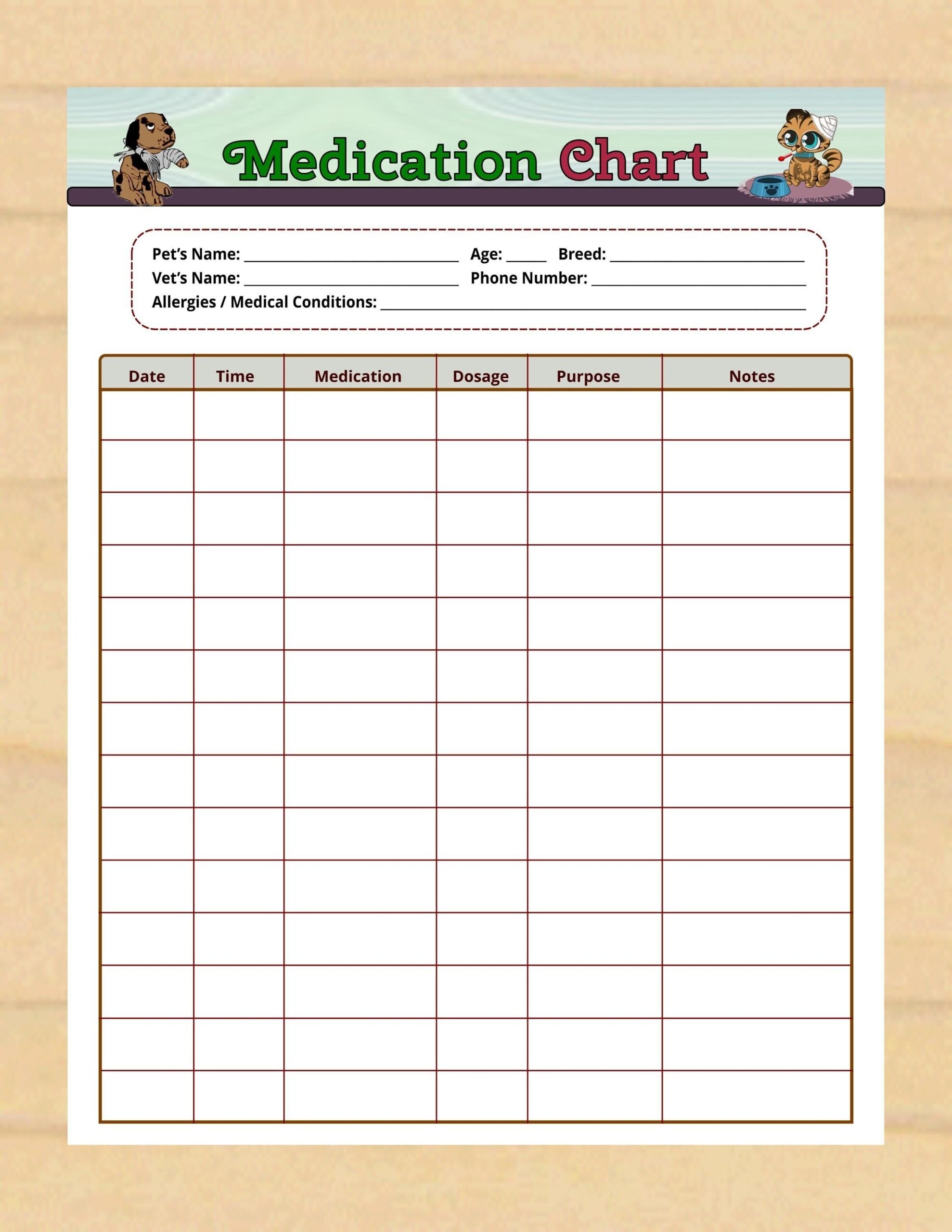 Printable Pet Medication Chart Pet Medication Log Cat Medication Schedule Dog Medication Schedule Instant Download PDF Etsy Norway Printable Pet Medication Chart Pet Medication Log Cat Medication Schedule Dog Medication Schedule Instant Download PDF Etsy Norway