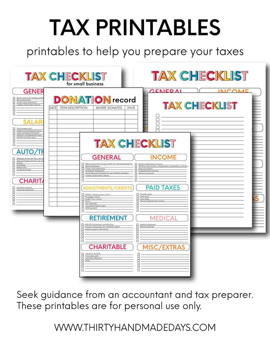 Printable Tax Forms For Your Budget Binder Printable Tax Forms For Your Budget Binder