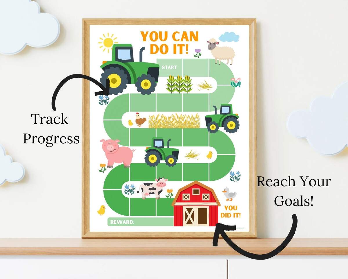 Printable Tractor Reward Chart Potty Training Chart Sticker Chart Kids Reward Chart Behavior Chart Boys Toddler Chore Green Tractor Etsy