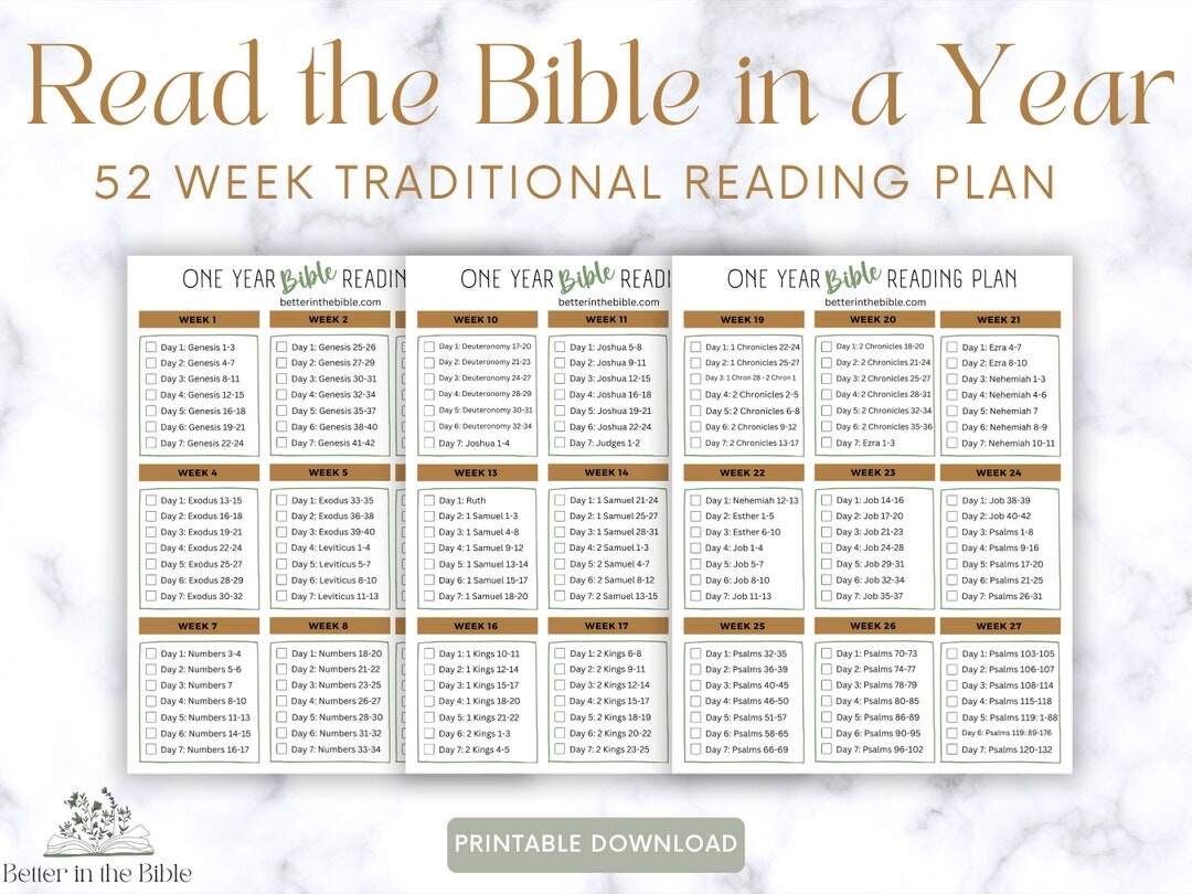 Read Your Bible In A Year Plan