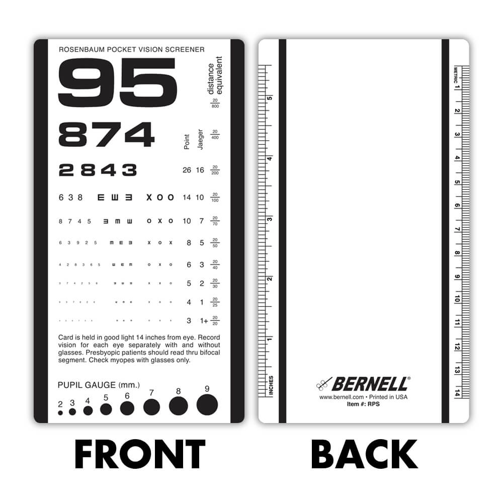 Rosenbaum Pocket Size Plastic Eye Chart 6 3 8 X 3 Amazon Sg Office Products
