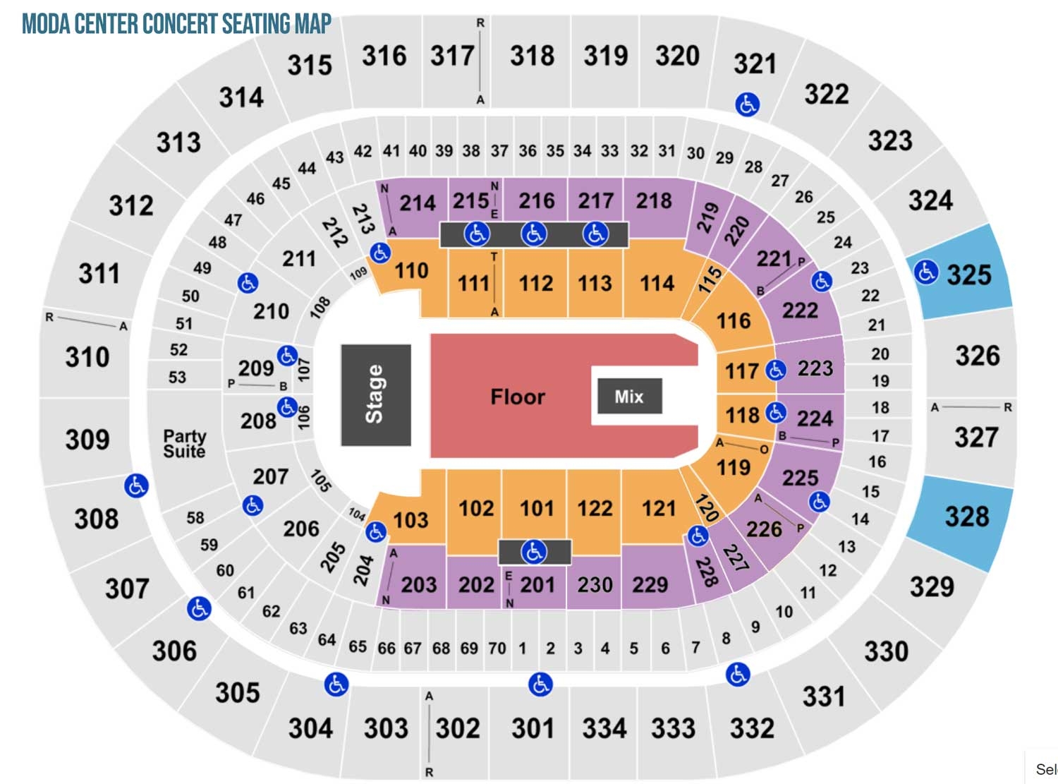 Seating Chart Moda Center In Portland Oregon