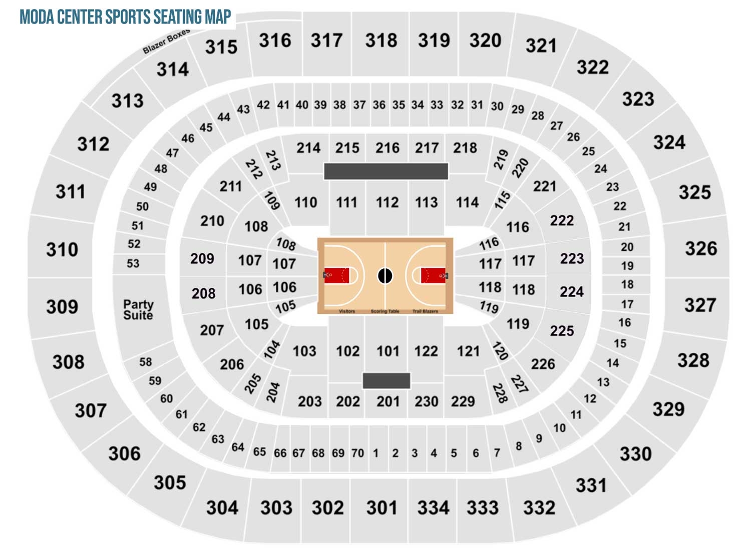 Seating Chart Moda Center In Portland Oregon