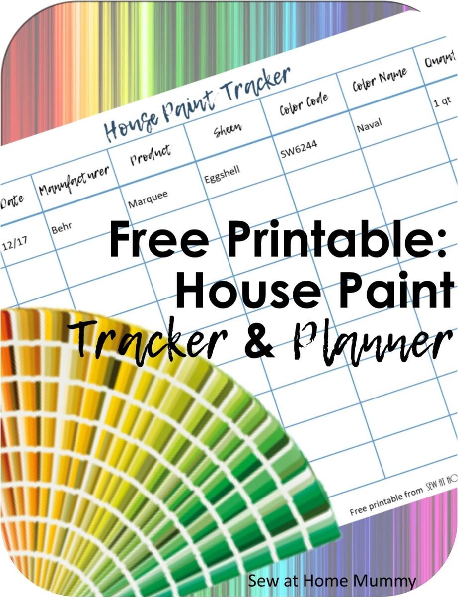 Sew At Home Mummy Free Paint Tracker And Planner Chart Printable For Your Home