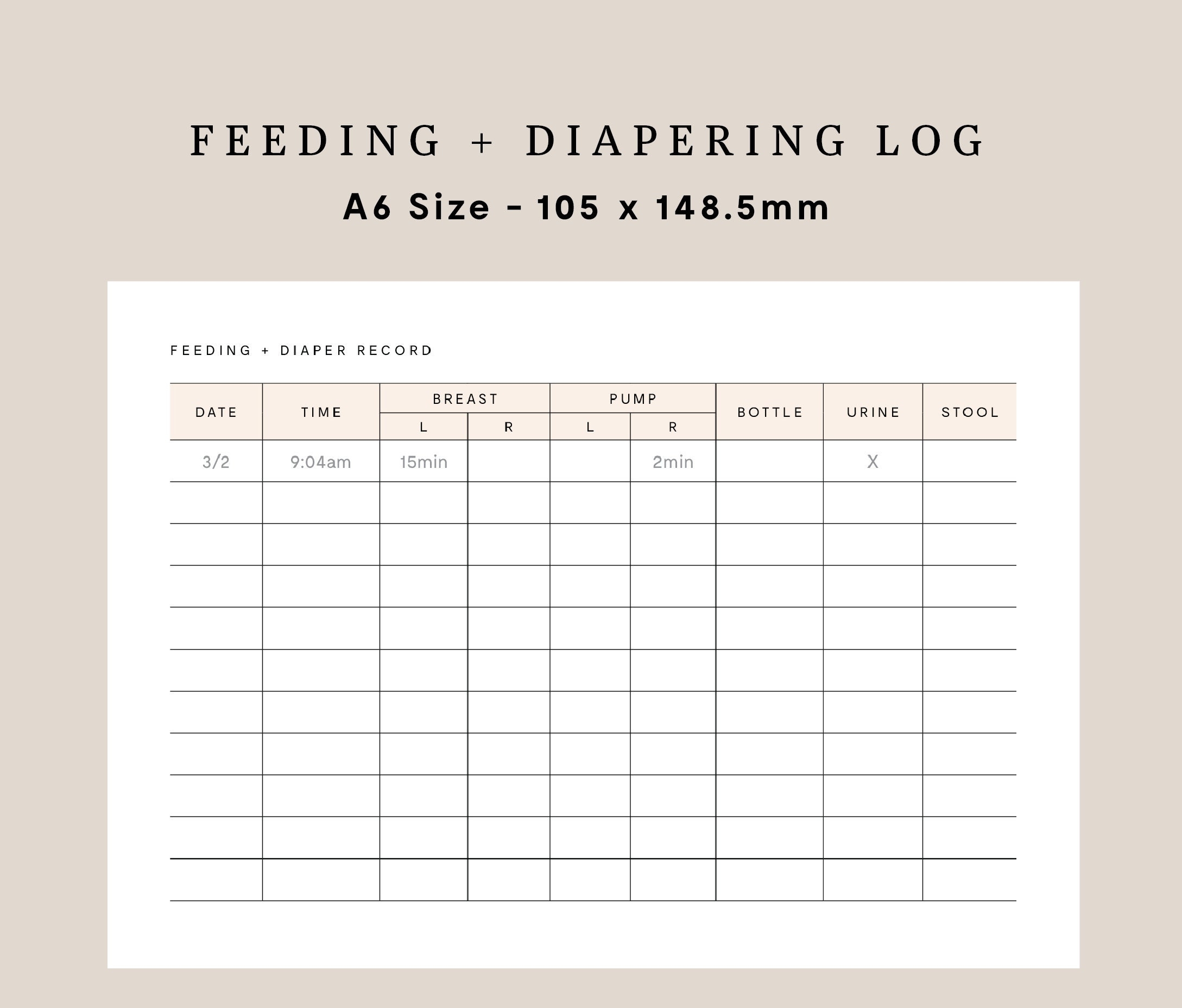 Shop Feeding And Diaper Log On Sale