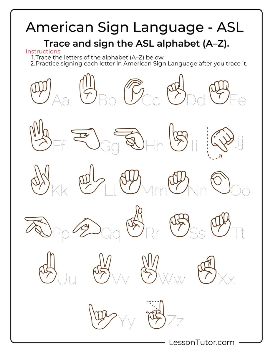 Sign Language Everyday Phrases Free Coloring Pages PDF Printables And Worksheets Lesson Tutor