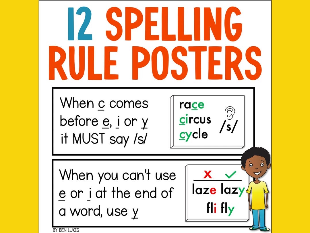 Spelling Rules Posters Phonics Charts Teacher Resources Digital Download Etsy