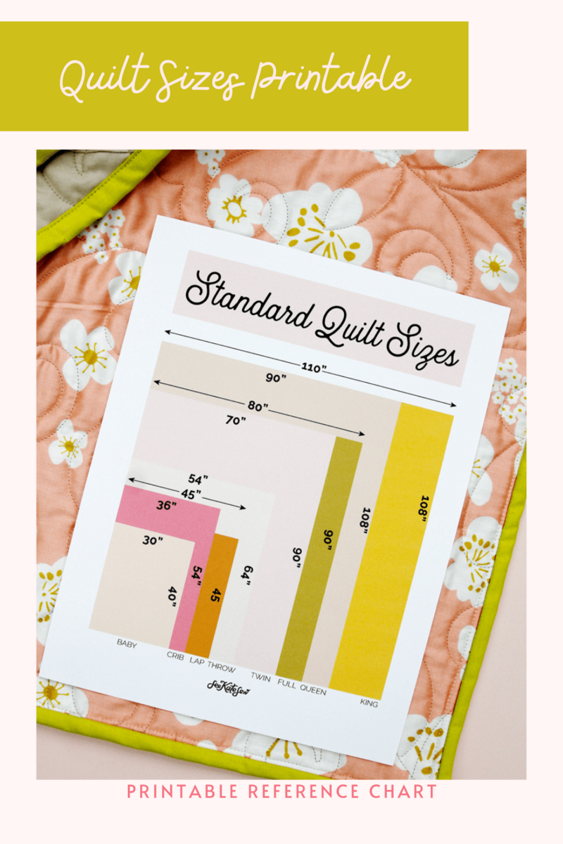 Standard Quilt Sizes Chart And Printable See Kate Sew