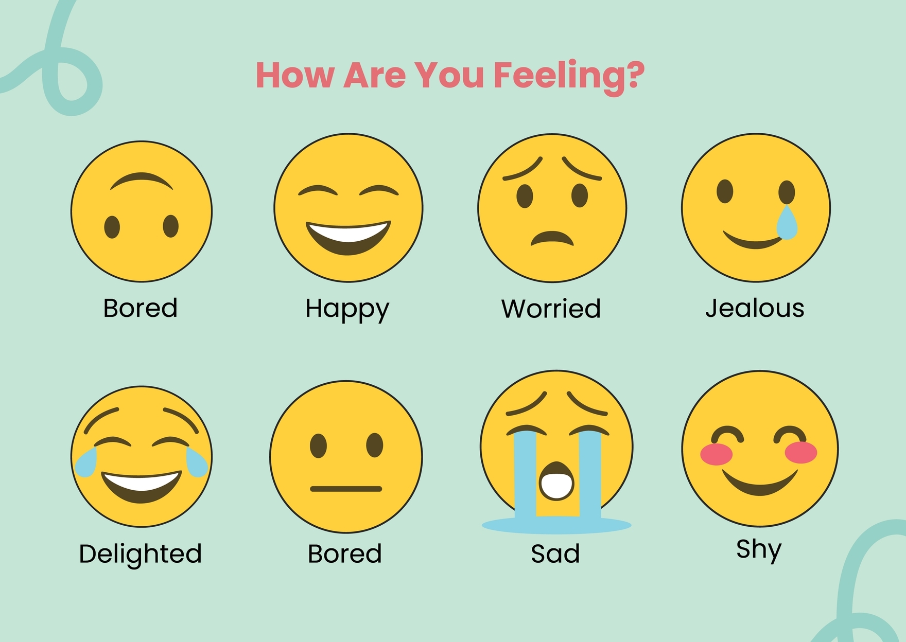 The Feelings Chart In Illustrator PDF Download Template FREE Feeling Chart For Kindergarteners With Photos
