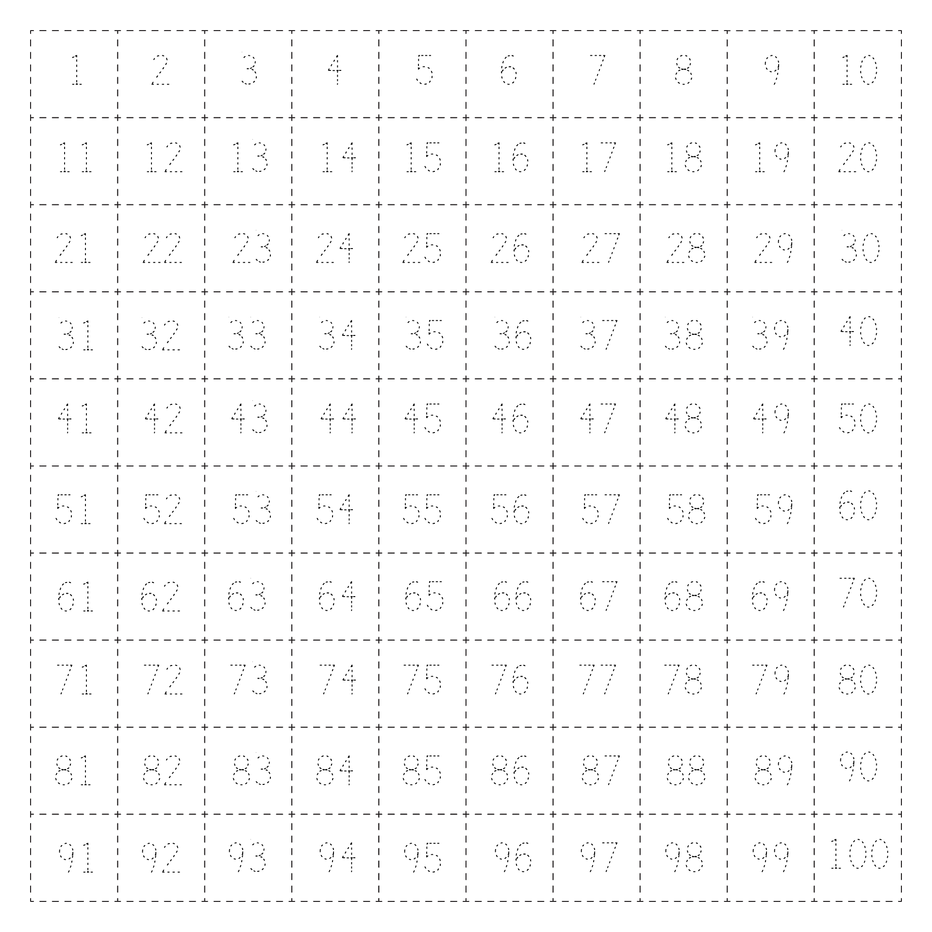 Traceable 100 Chart 11 Free PDF Printables Printablee