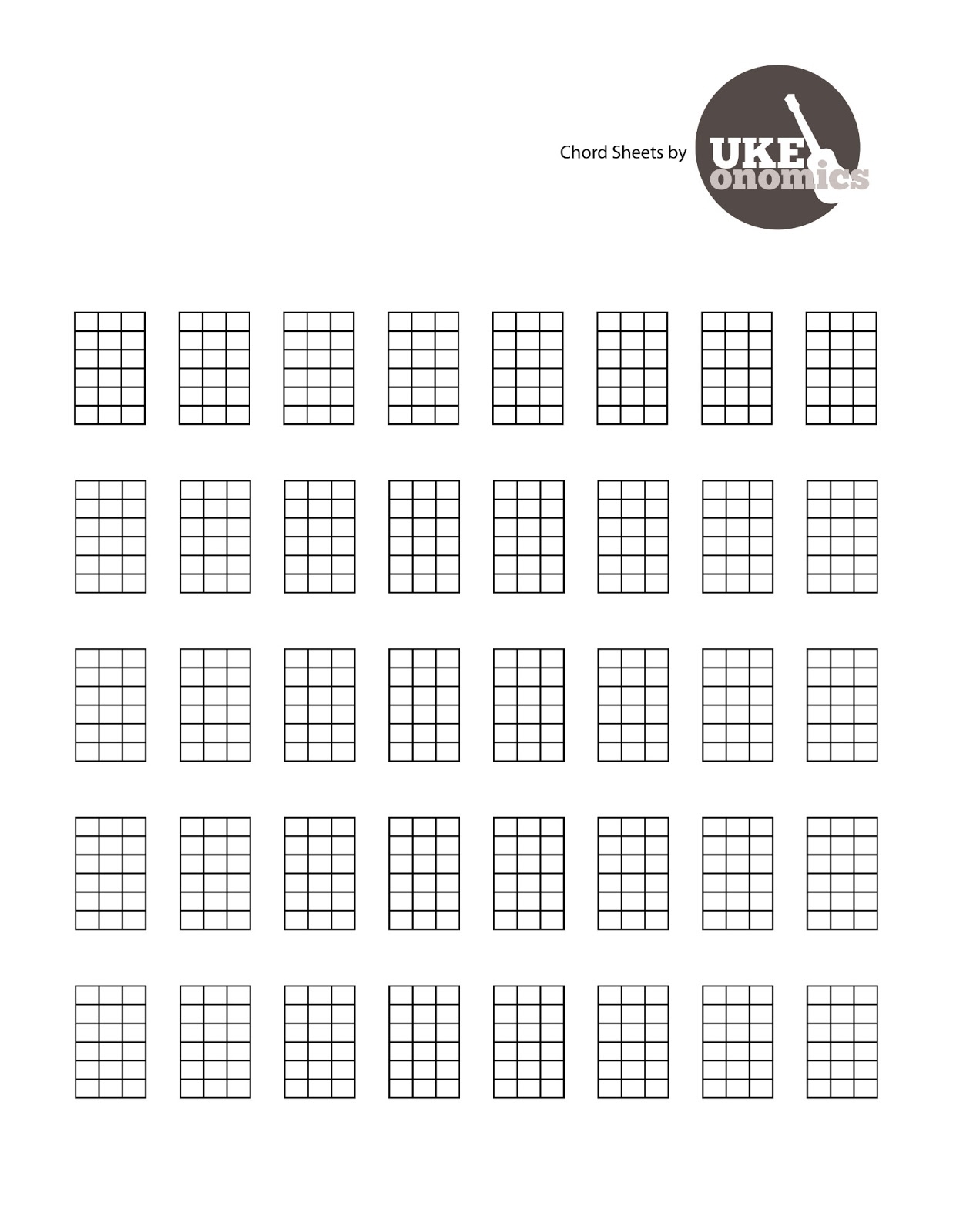 Blank Ukulele Chord Chart For Beginners Instant Download Etsy