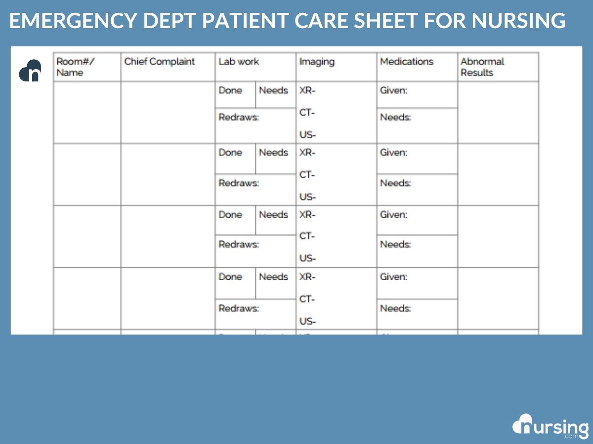 Ultimate Nursing Report Sheet Database Free Downloads
