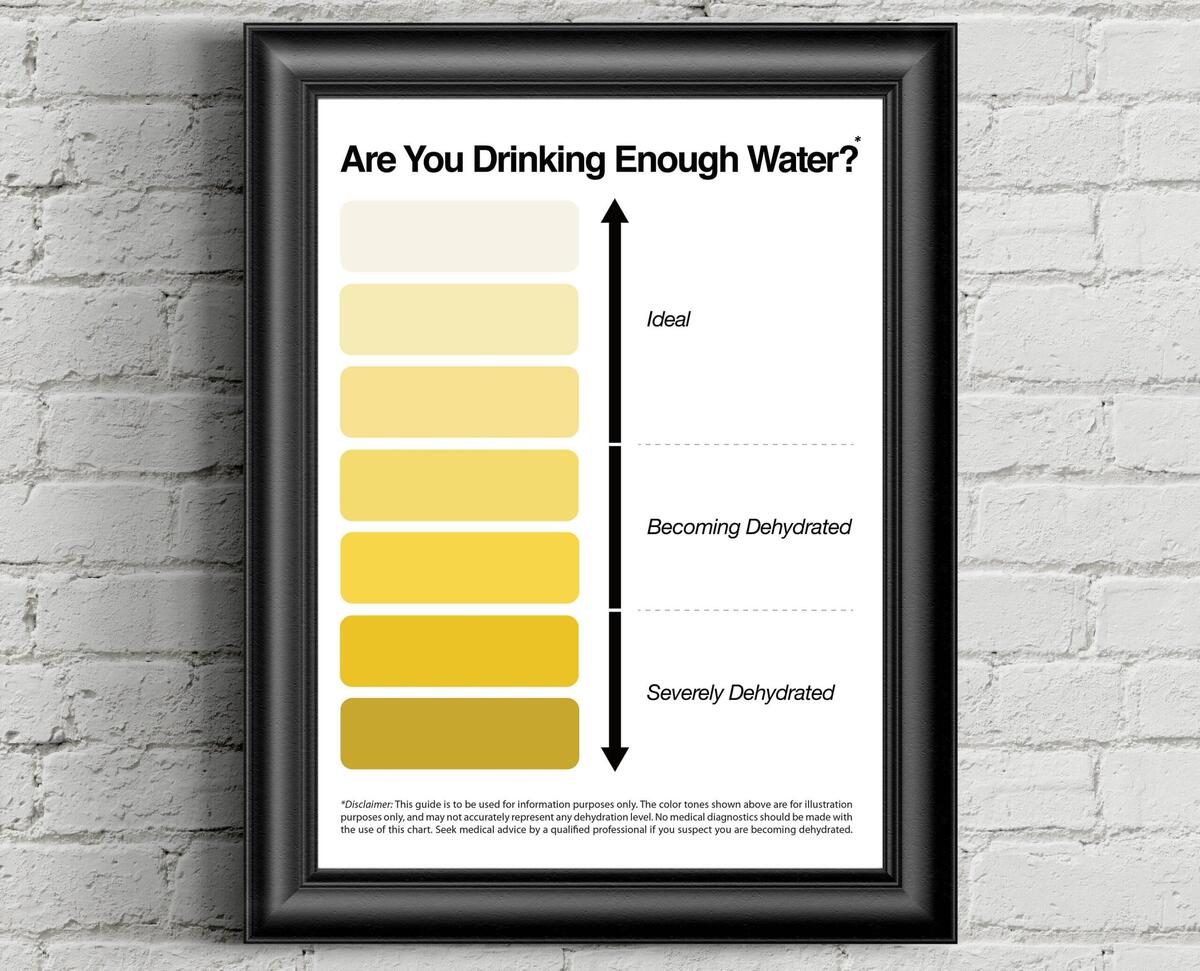 Urine Color Chart Water Intake Guide Digital Download Etsy