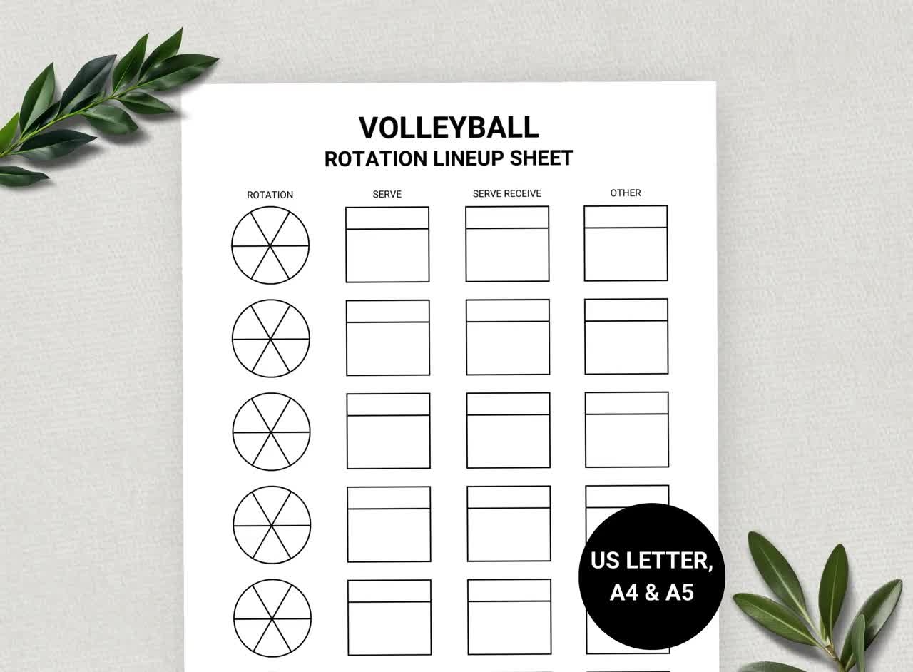 Volleyball Rotation Lineup Sheet Volleyball Coach Game Day Sports Printable Lineup Sheet Volleyball Formation US Letter A4 A5 Etsy Australia