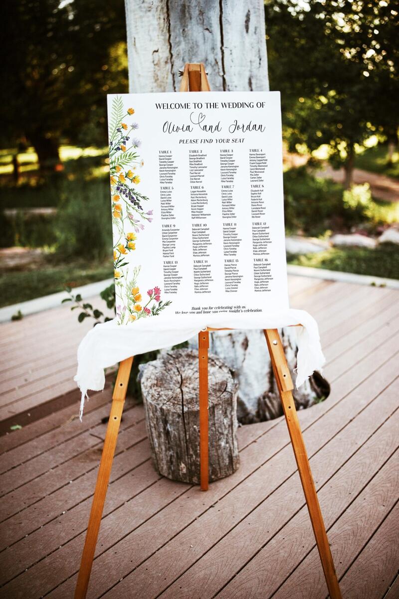 Wildflower Wedding Seating Chart Template Colorful Spring Tableau De Marriage Printable Table Seating Chart Boho Seating Chart Editable