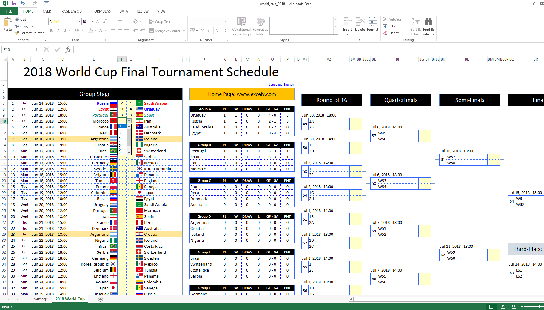 World Cup 2018 Spreadsheet Computroon World Cup Schedule And Scoresheets The Spreadsheet Page Worksheets Library