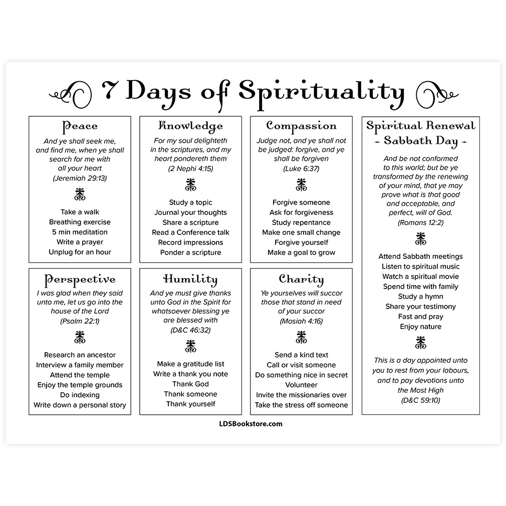 7 Days Of Spirituality Printable 7 Days Of Spirituality Printable