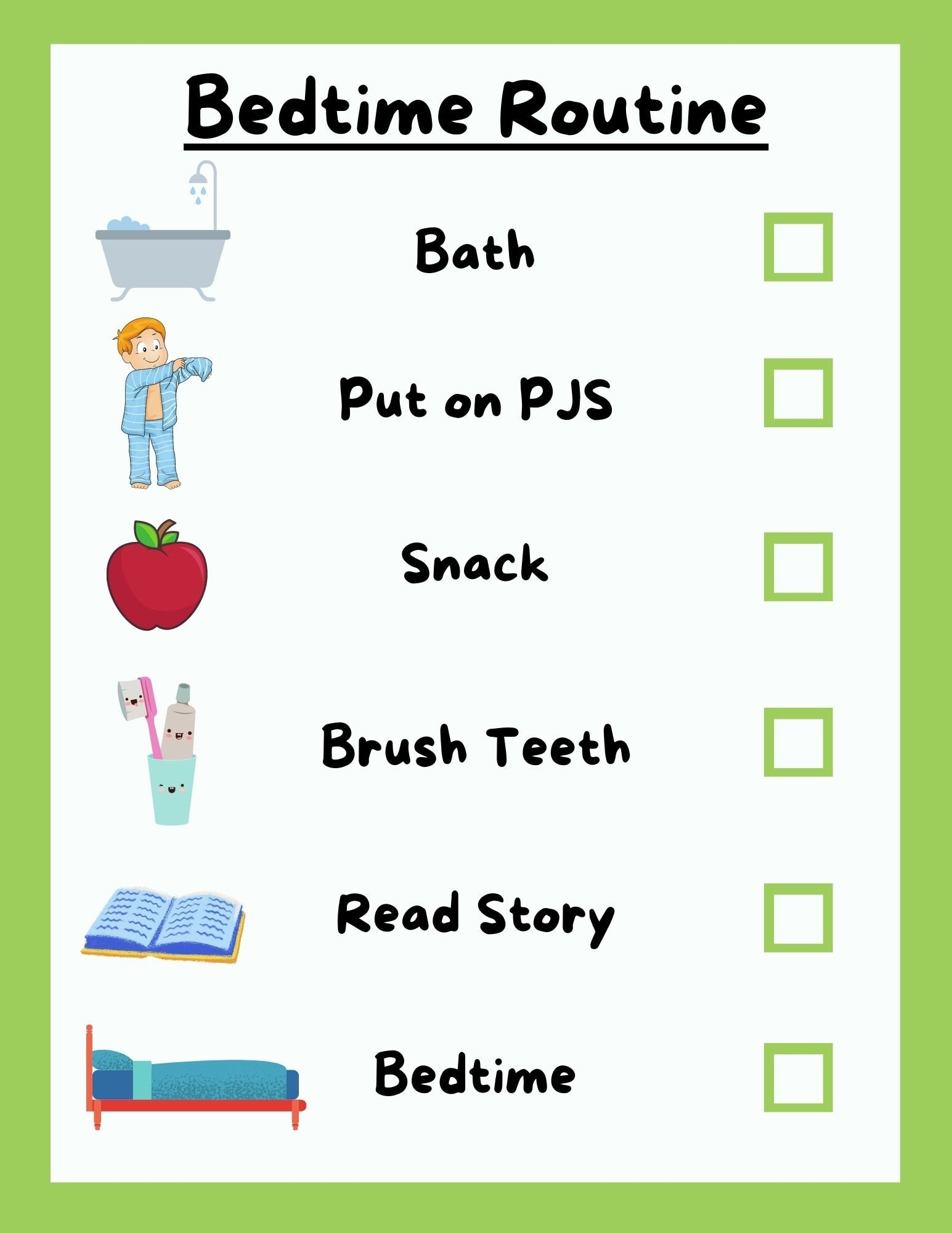 Free Printable Bedtime Routine Chart For A Smooth Tear Free Evening