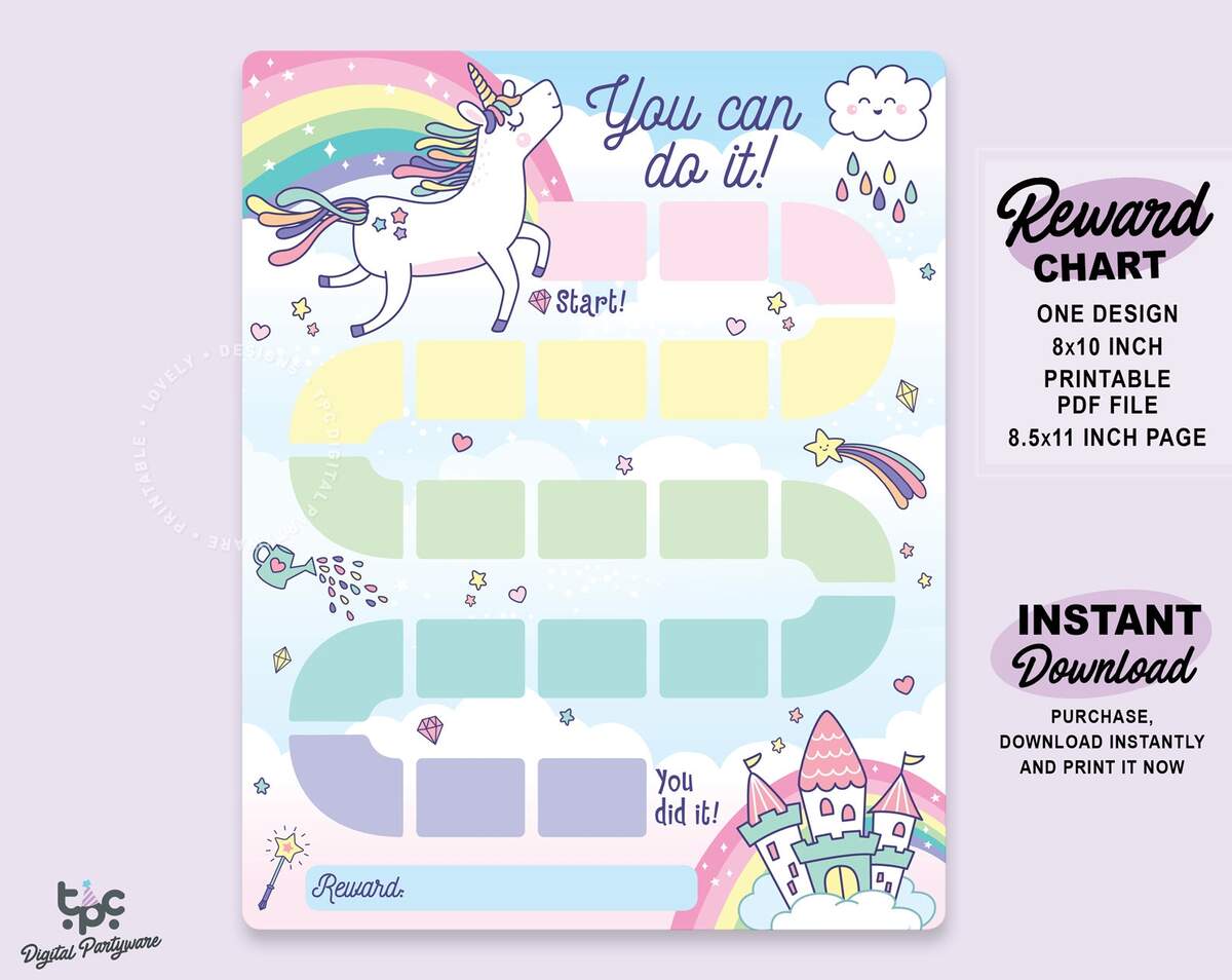 Behavior Chart Template Unicorn Behavior Reward Chart System For Kids 30 Chore Charts 1920 Star Stickers 96 Incentive Stickers Behavior Chart Pdf