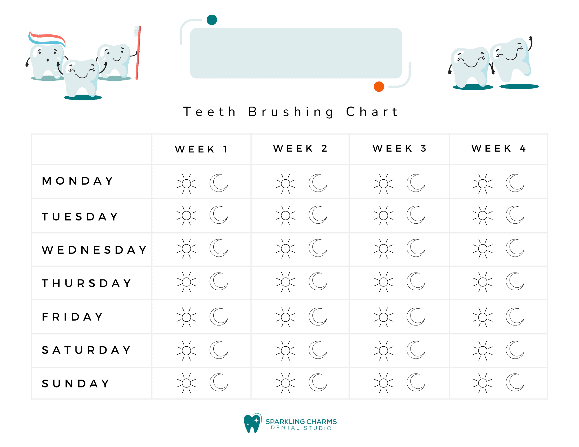 Best Teeth Brushing Chart For Kids Free Printable Chart Best Teeth Brushing Chart For Kids Free Printable Chart
