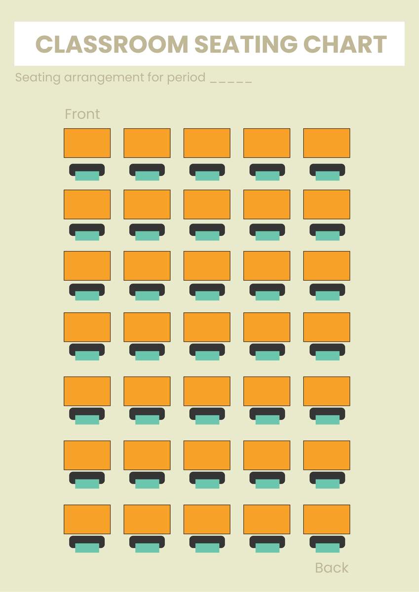 Blank Classroom Seating Chart In Illustrator PDF Download Template