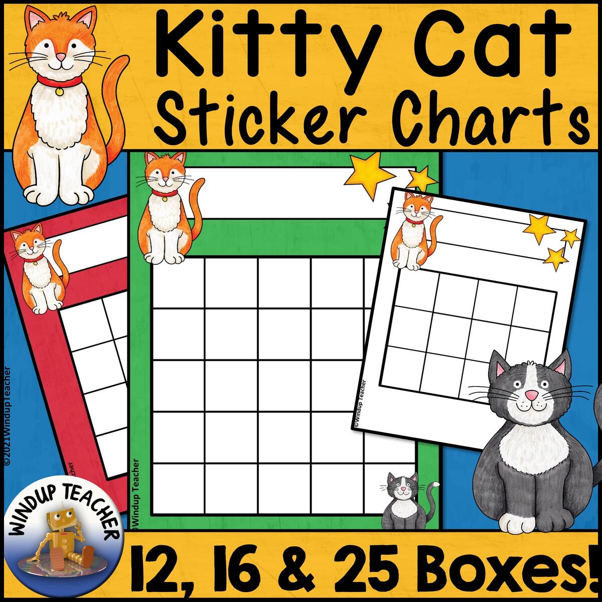 Cat Sticker Charts Printable Reading Incentive Reward Reproducibles Made By Teachers