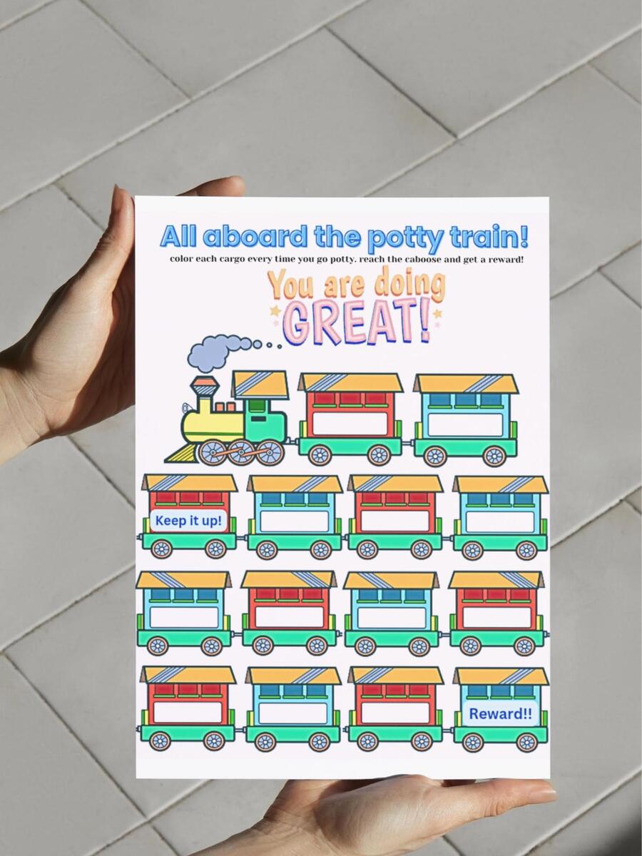 Choo Choo Train Potty Chart Etsy Choo Choo Train Potty Chart Etsy