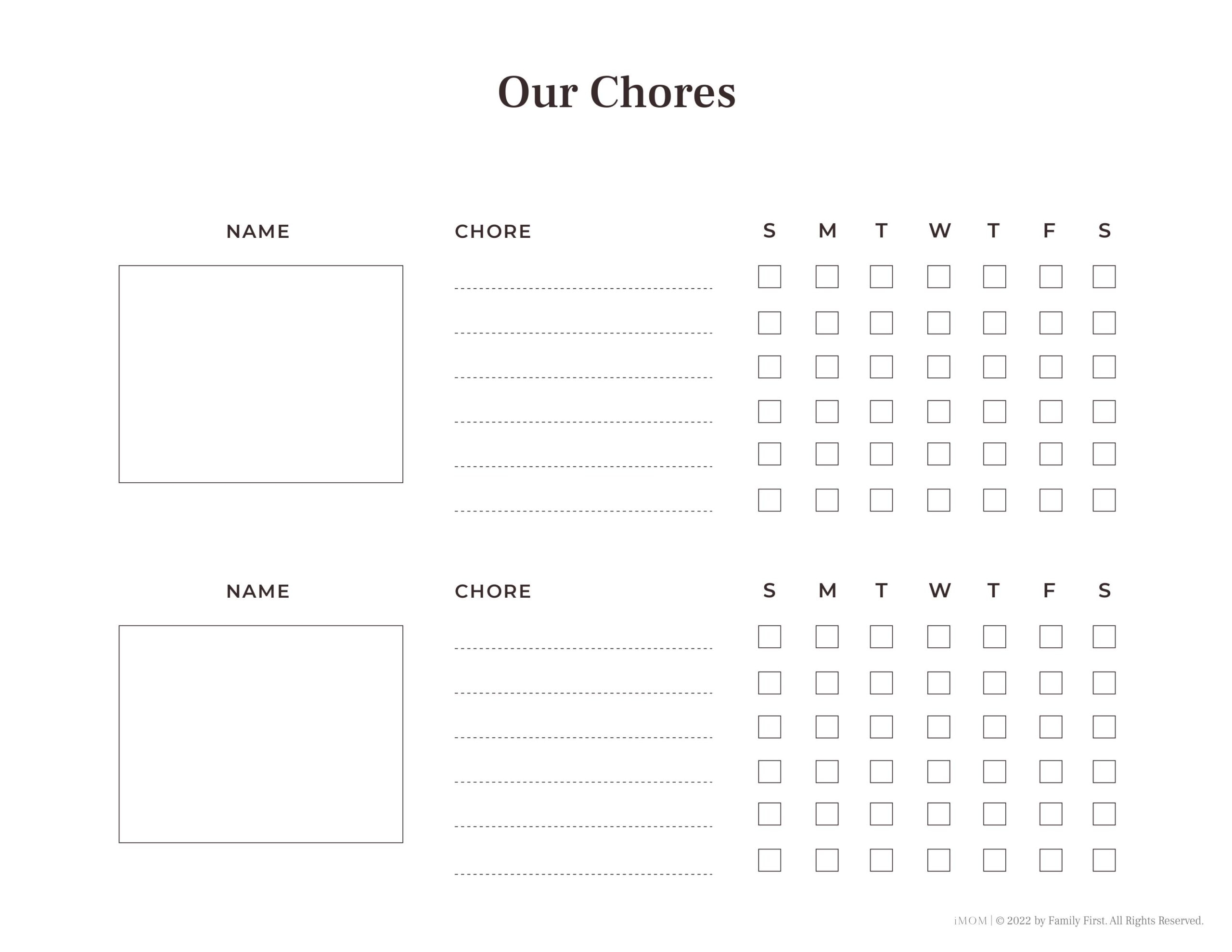 Chore Chart For Adults I Love It R CleaningTips