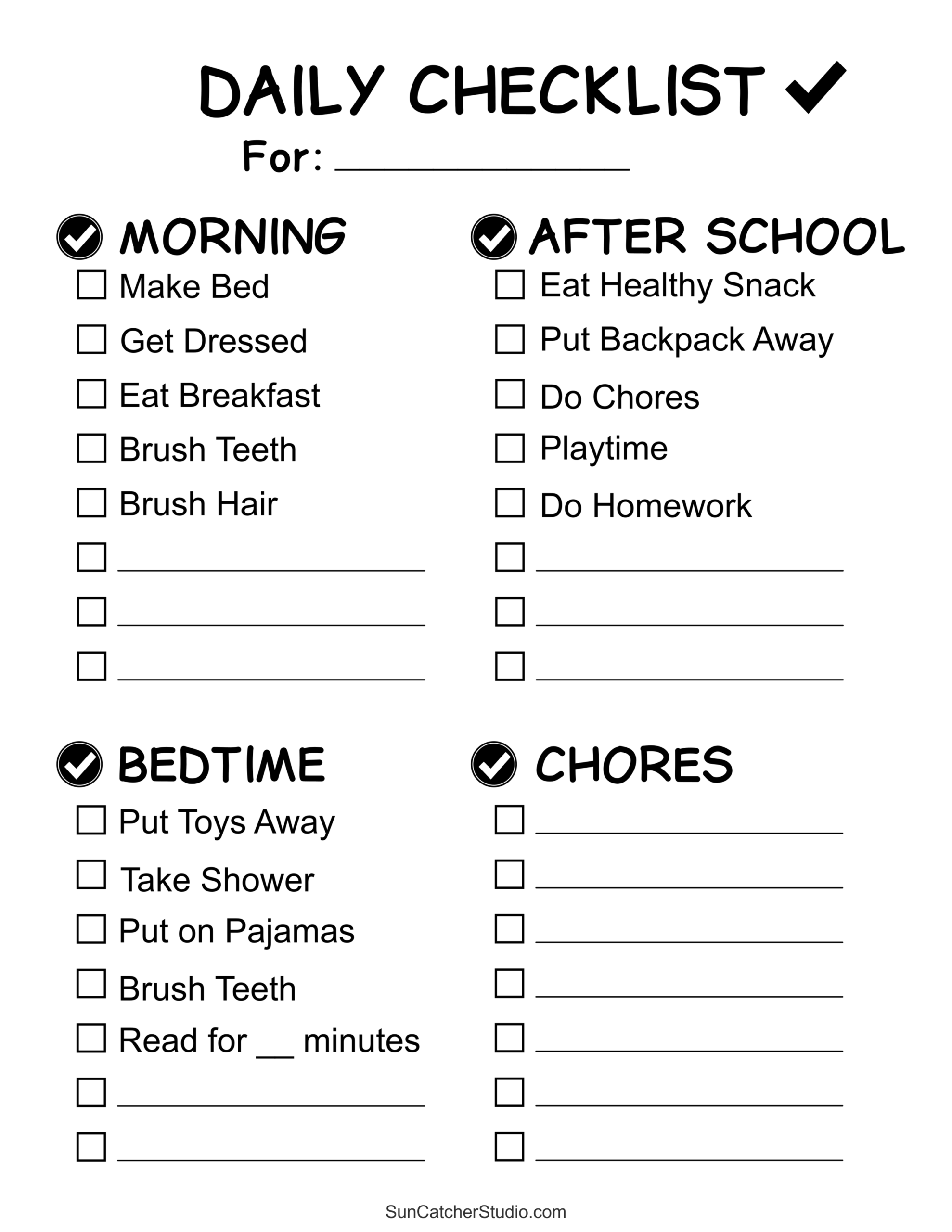 Chore Charts Printable Editable Daily Weekly Templates Free Printables Lettering SVG Files Tools Apps Free Printable Chore Chart PDF Template For Kids
