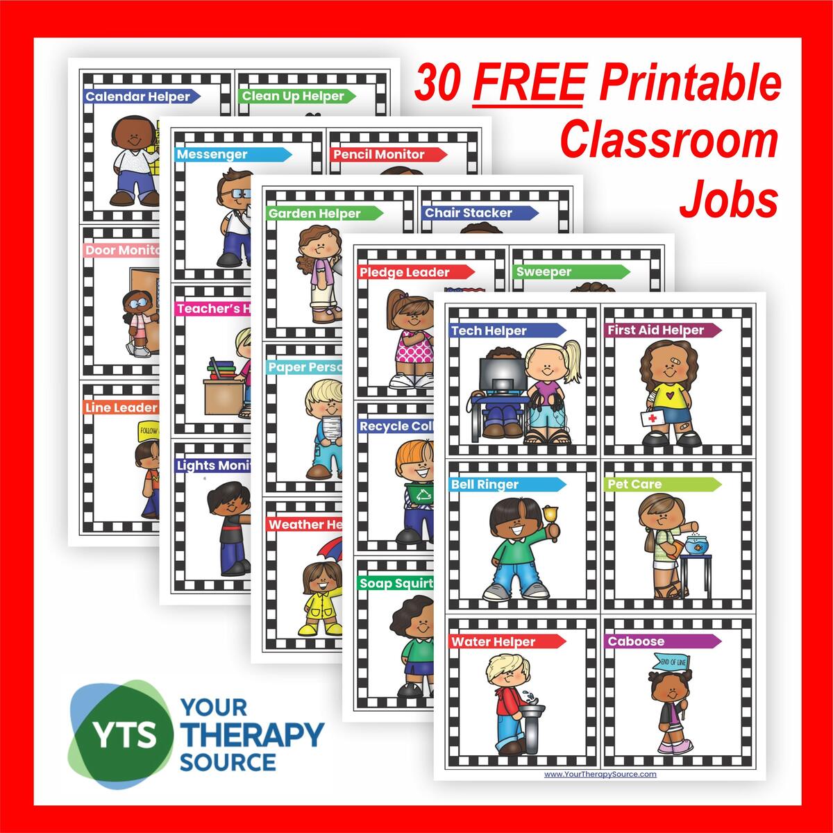 Editable Preschool Job Chart