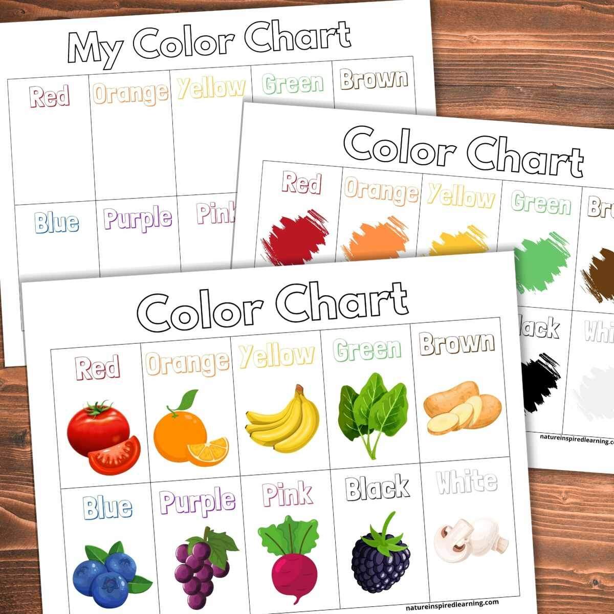 Color Charts Plus Activity Ideas Nature Inspired Learning