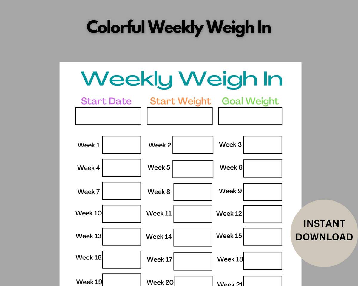Free Weight Loss Tracker Printable Savor Savvy