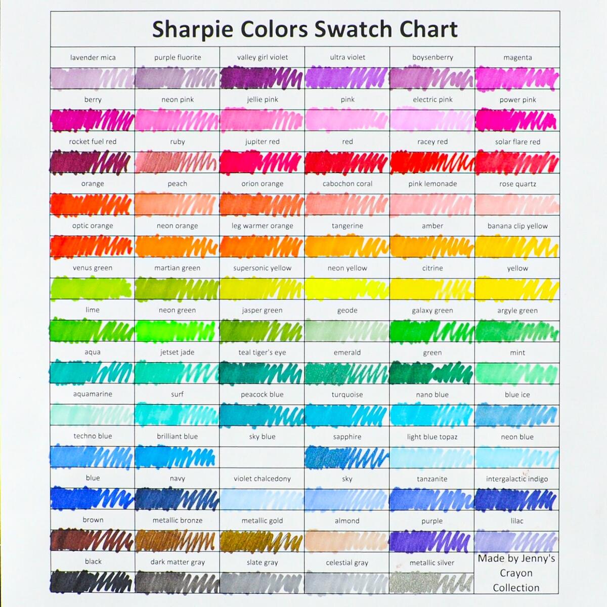 Complete List Of Sharpie Marker Colors Fine And Ultra Fine Jenny S Crayon Collection Complete List Of Sharpie Marker Colors Fine And Ultra Fine Jenny S Crayon Collection