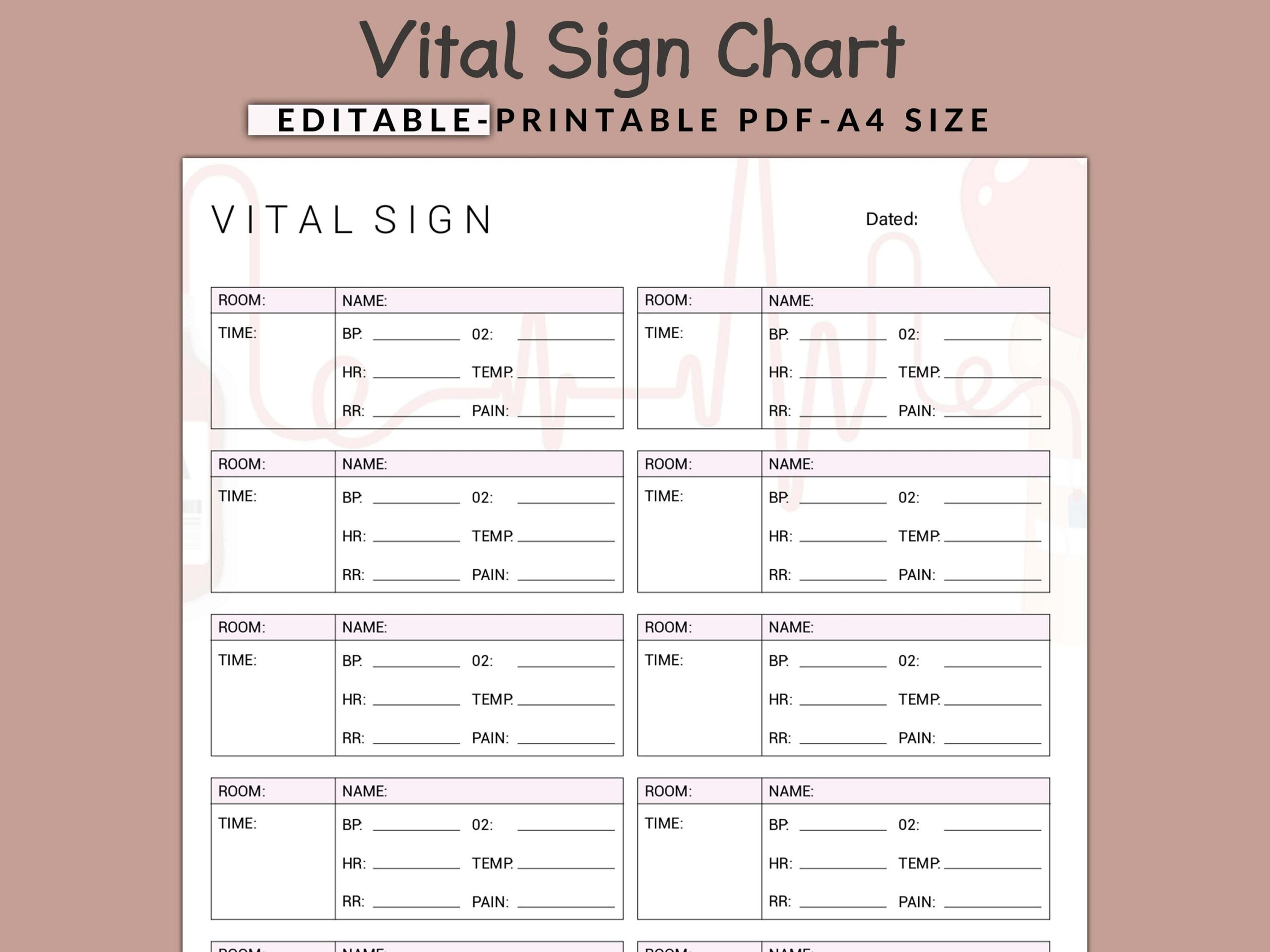 Comprehensive Vital Sign Chart Health Monitoring Log A4 PDF Etsy Comprehensive Vital Sign Chart Health Monitoring Log A4 PDF Etsy