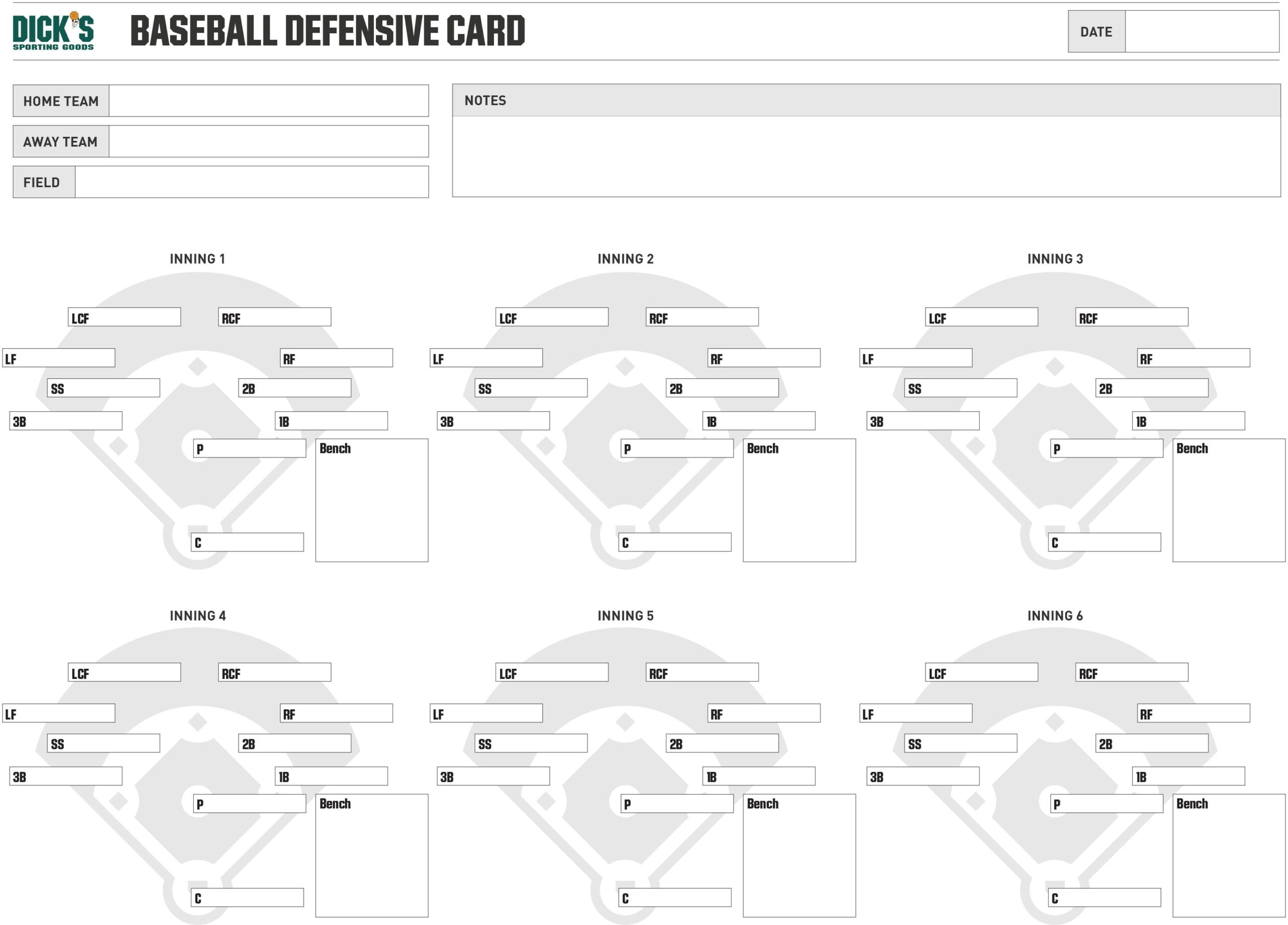 Printable Baseball Field Diagram Softball Diamond Templates Free Printables Lettering SVG Files Tools Apps