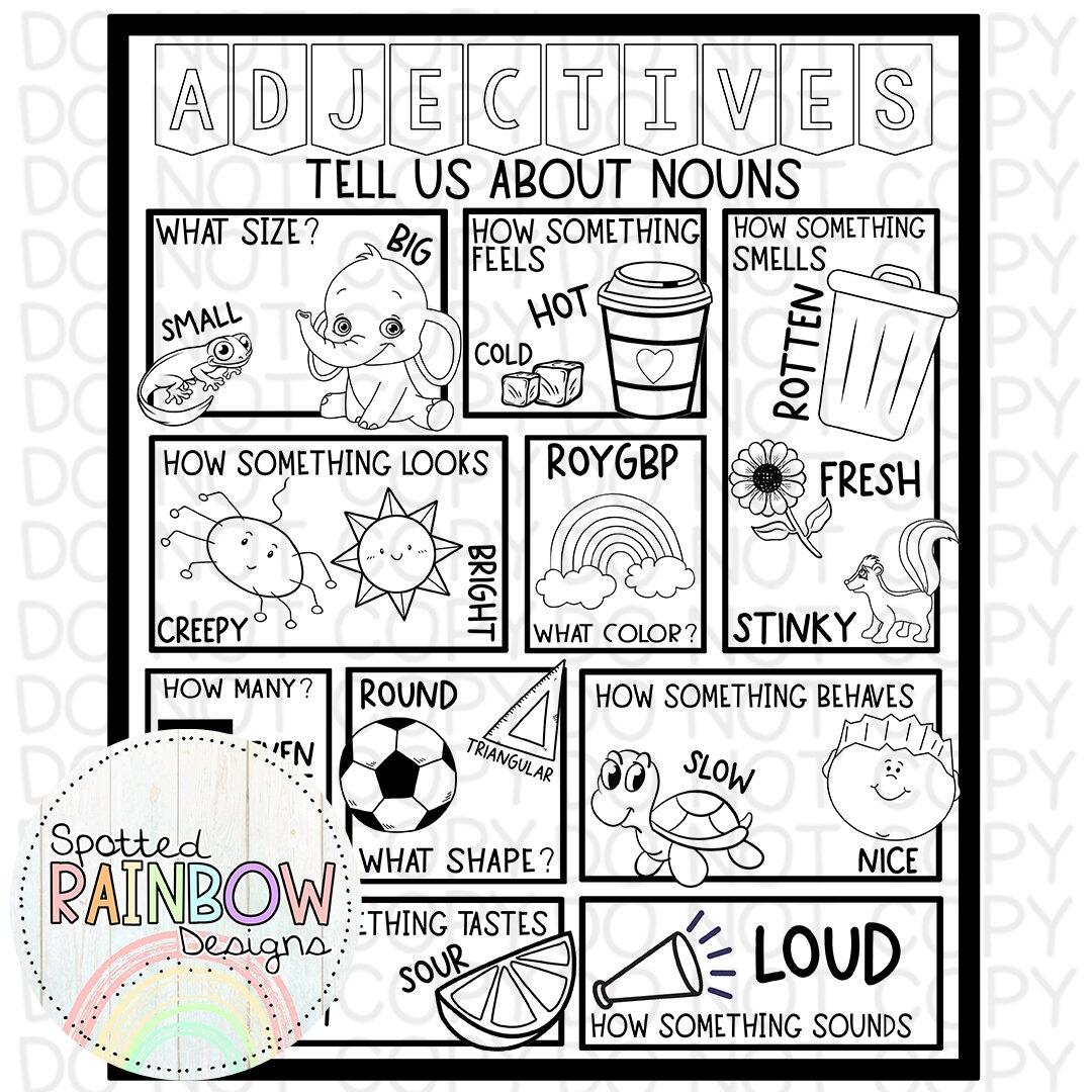 DIY Printable Traceable Jumbo Anchor Chart Template Adjectives Language Arts Classroom Tools Graphic Organizer 2nd Grade Reading Teacher Etsy