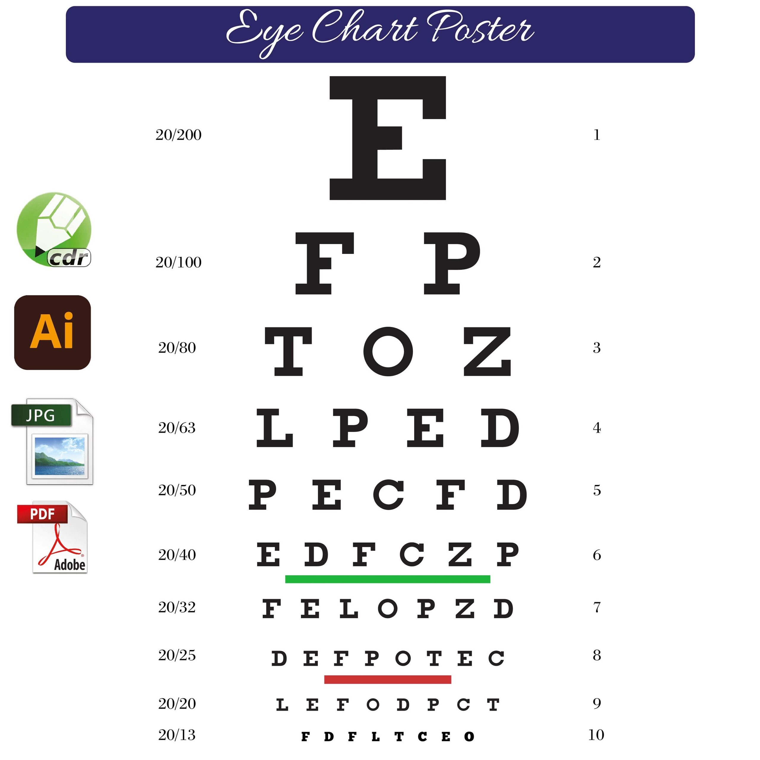 Kindergarten Eye Chart