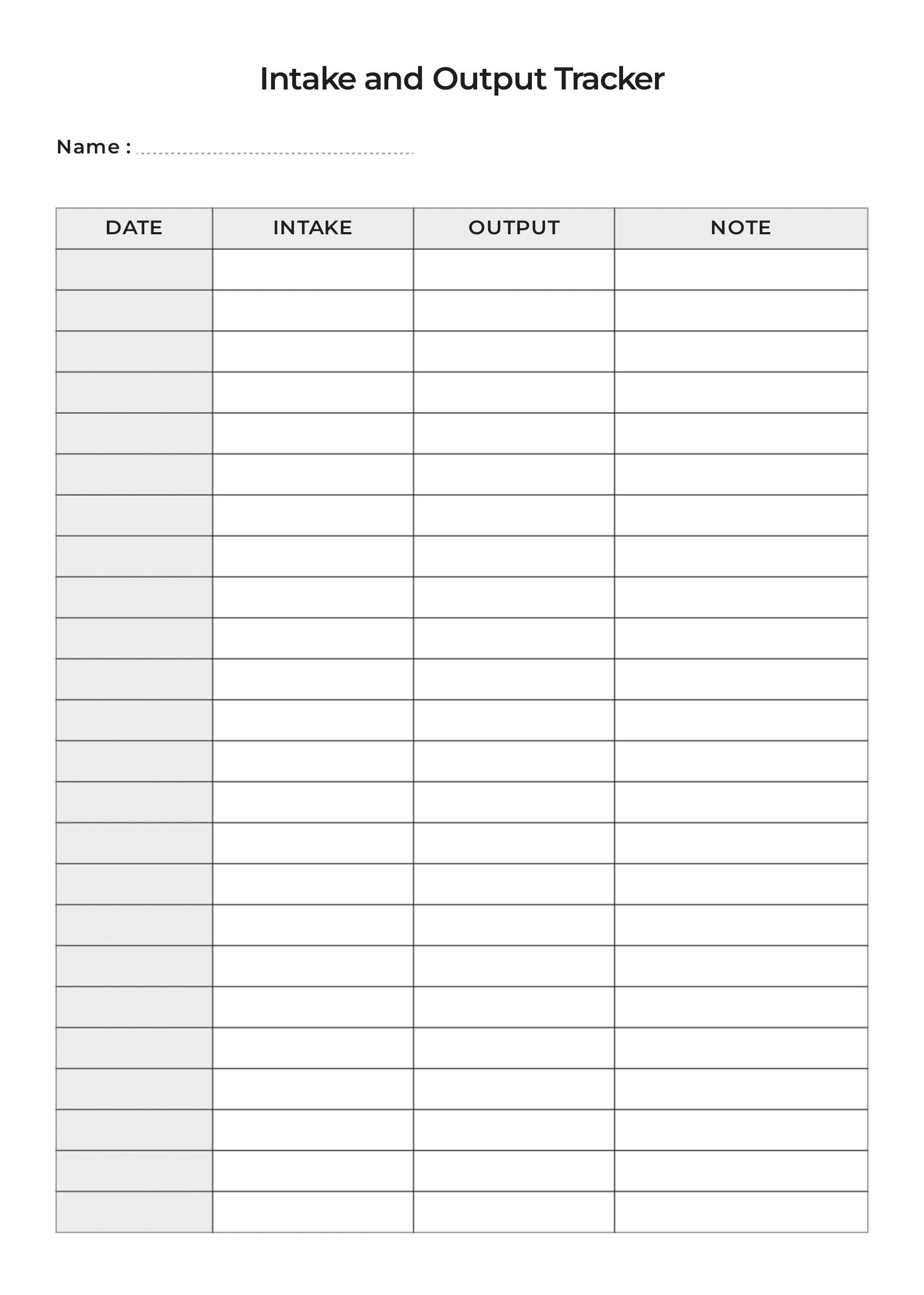 Fluids Intake And Output Record An Intake And Output Tracker Health Care Professionals Form Medical Binder Insert Etsy