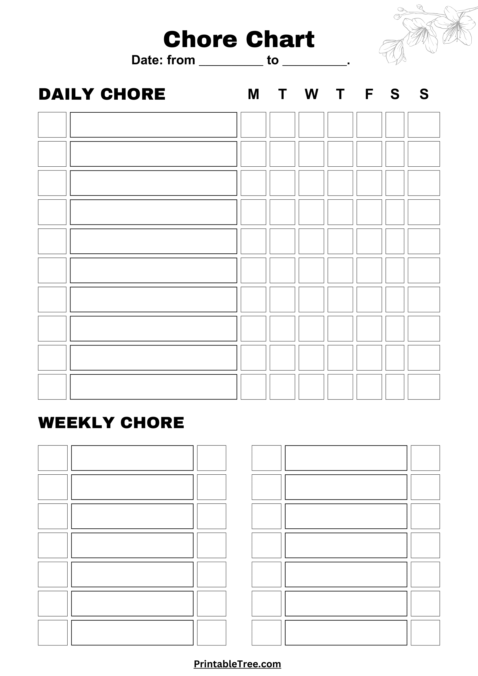 Free Customizable Chore Chart Templates To Print Canva